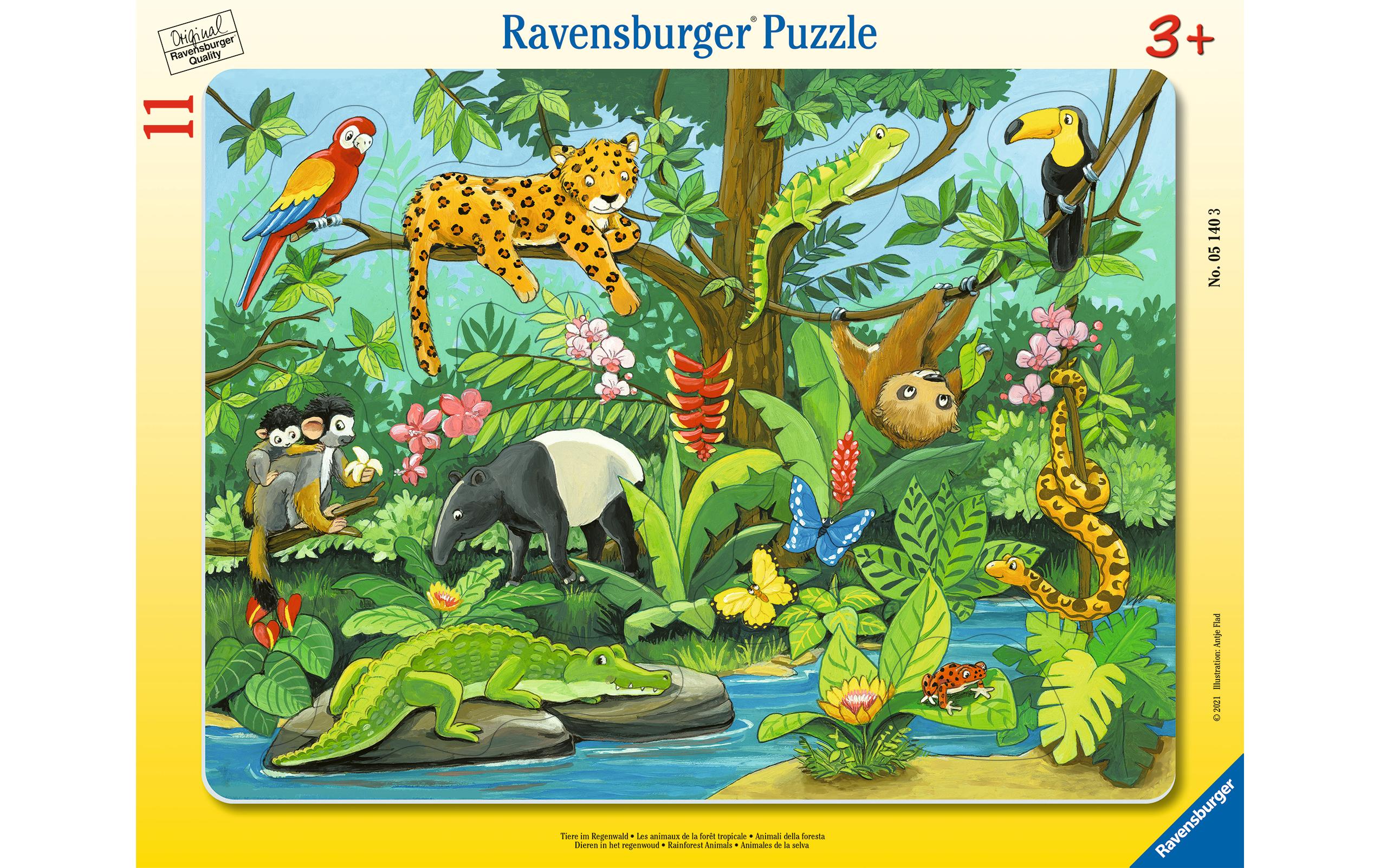 Puzzle Tiere im Regenwald 8-17 T., Alter: 3+