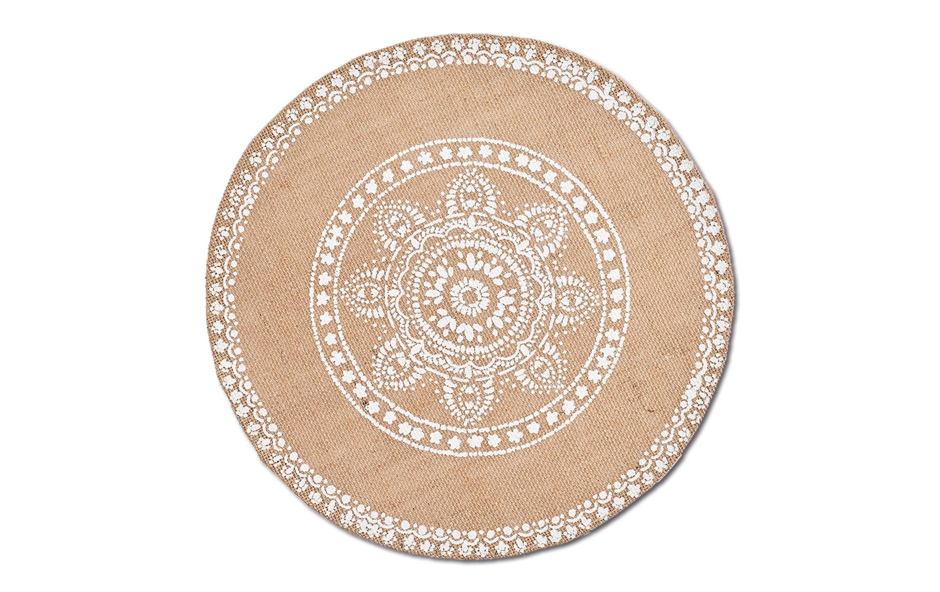 Zeller Present Tischset Mandala natur Leinen, ø38cm, 1 Stück