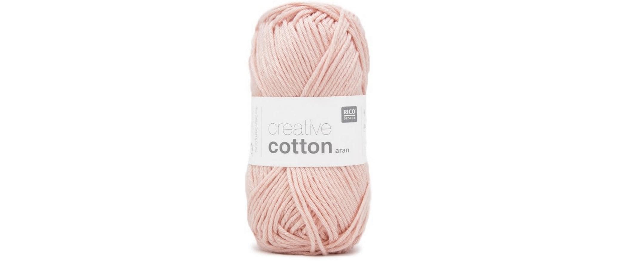 RICO Creative Cotton Aran, pastellrosa 50 g, 85 m, 100 % CO gaze