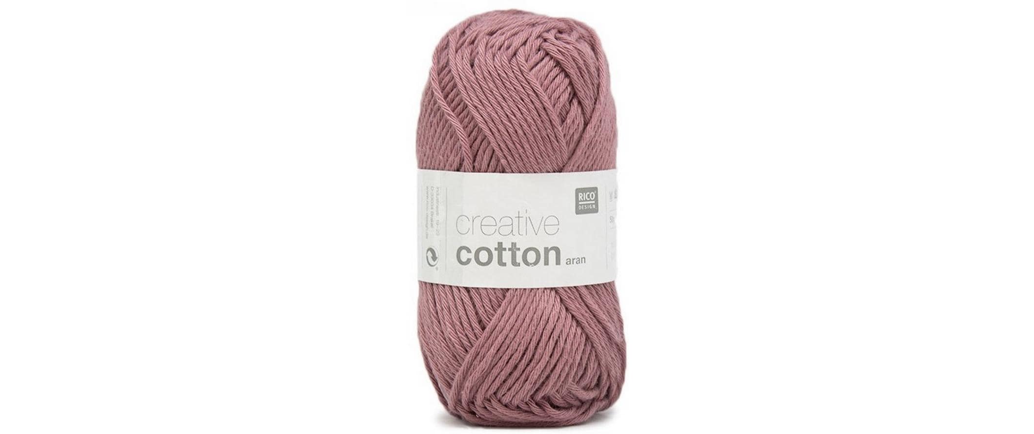 RICO Creative Cotton Aran, smokey berry 50 g, 85 m, 100 % CO gaze