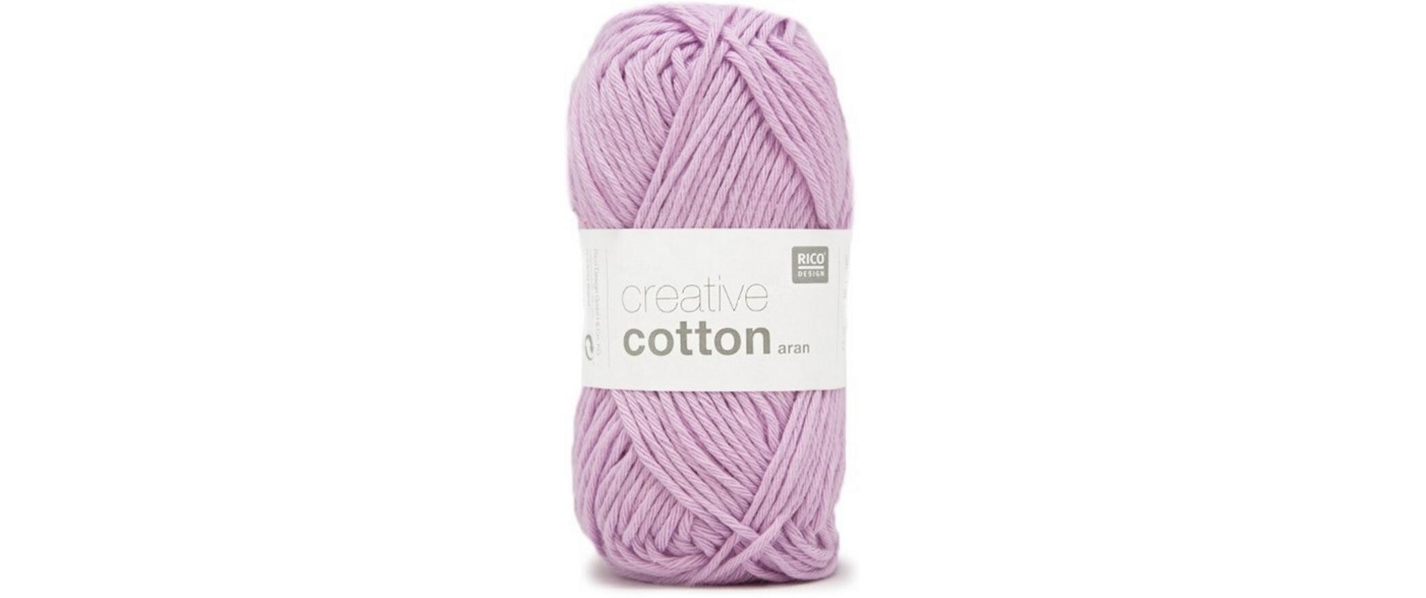 RICO Creative Cotton Aran, violett 50 g, 85 m, 100 % CO gaze