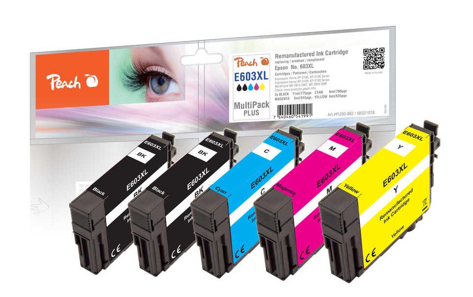 Peach Tinte Epson 603XL Multi+ 2x11, 3x6 ml, 2xbk, c, m, y