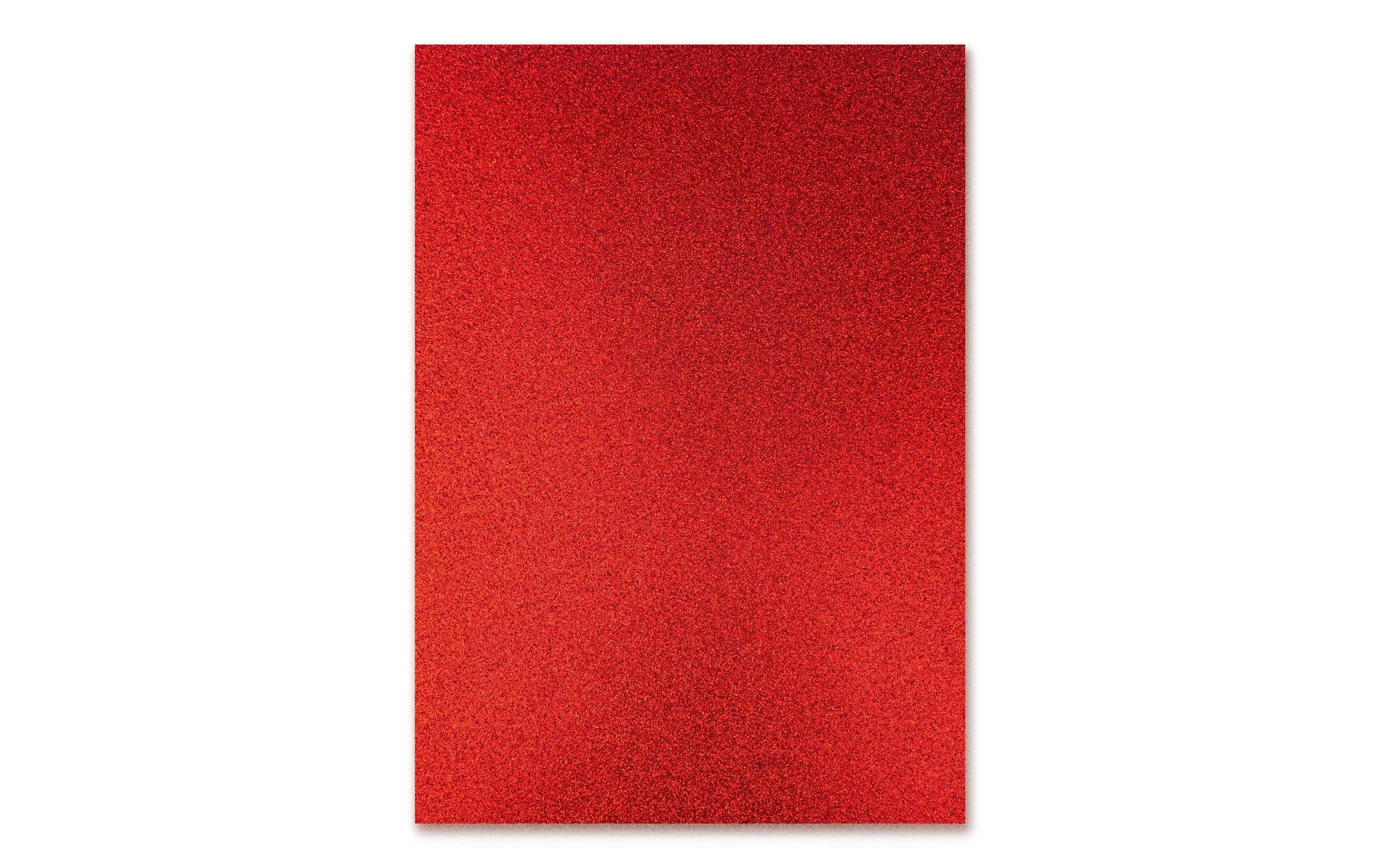 Ursus Glitterkarton A4 Rot 10 Blatt à 300g/m2, A4