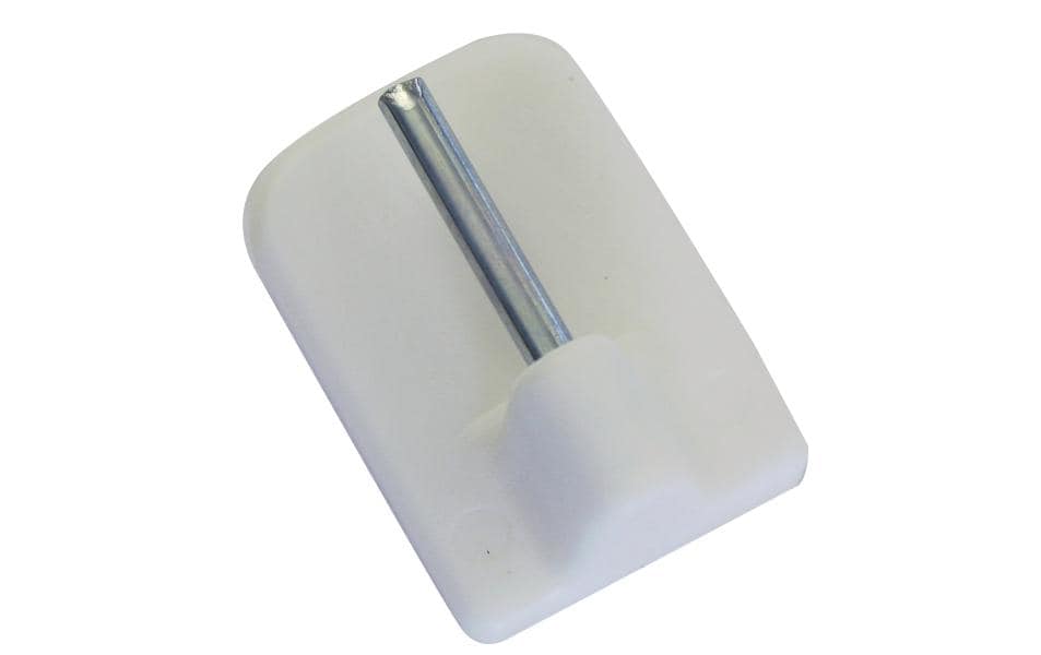 Gardinia Klebehaken für Vitragestange,Weiss Höhe: 11 mm, mit Stahlstift, 4 Stück