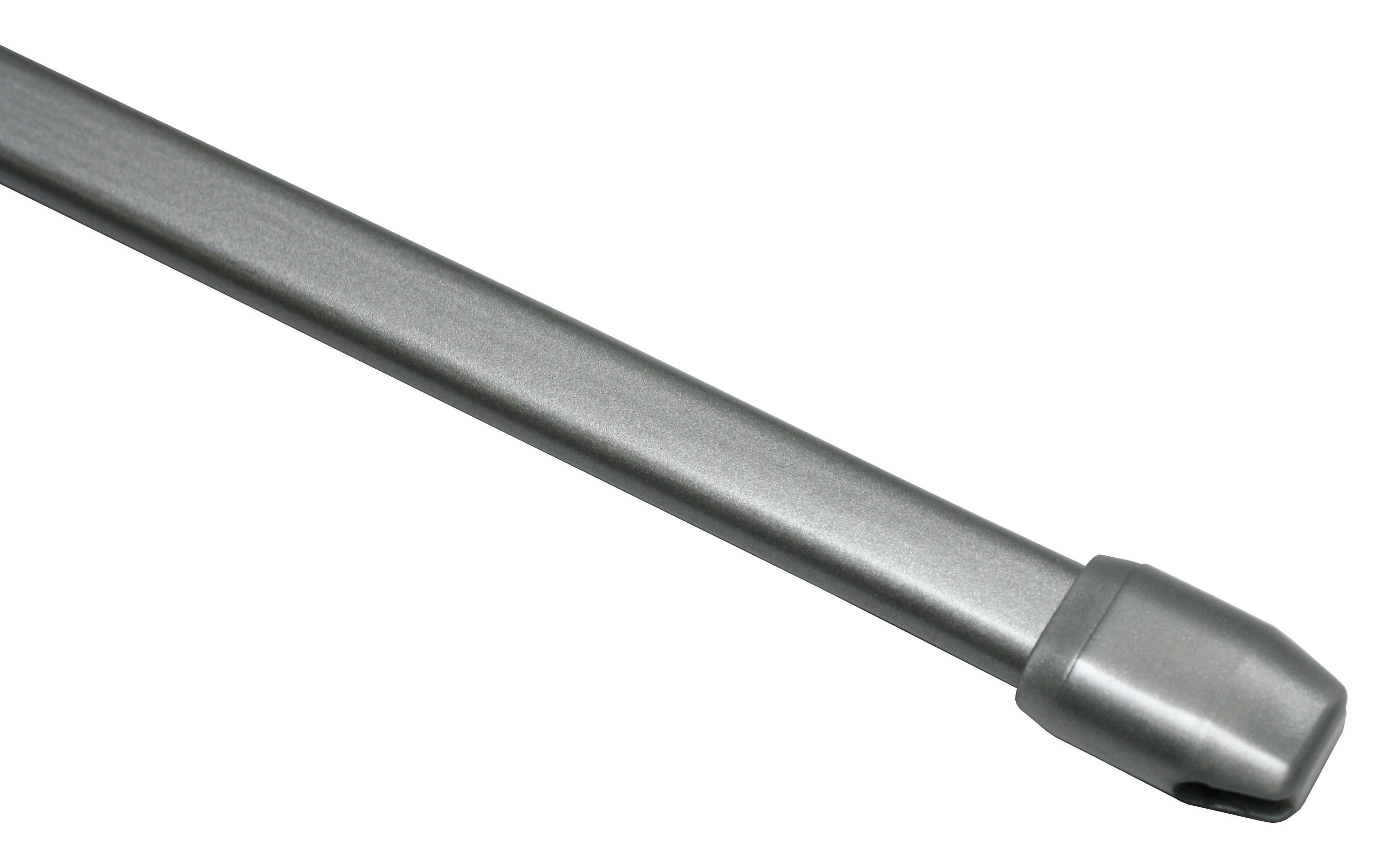 Gardinia Vitragestange flachoval 11 mm Silber, 40-65 cm, ausziehbar, 2 Stück