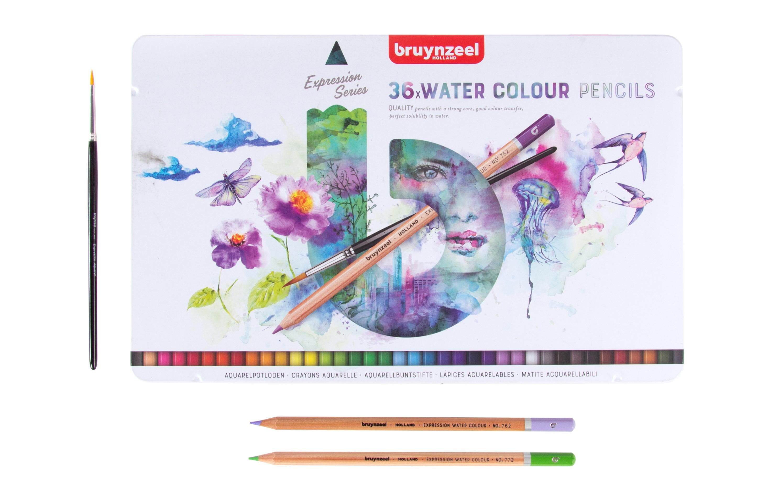 Bruynzeel Farbstifte Expression Watercolour 36 Stück im Metalletui, wasservermalbar