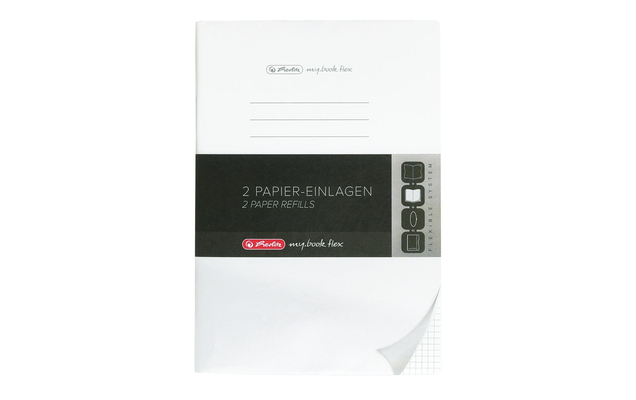 Herlitz my.book flex Papierersatzeinlagen Refill A4, 2x40 Blatt kariert, FSC-Mix