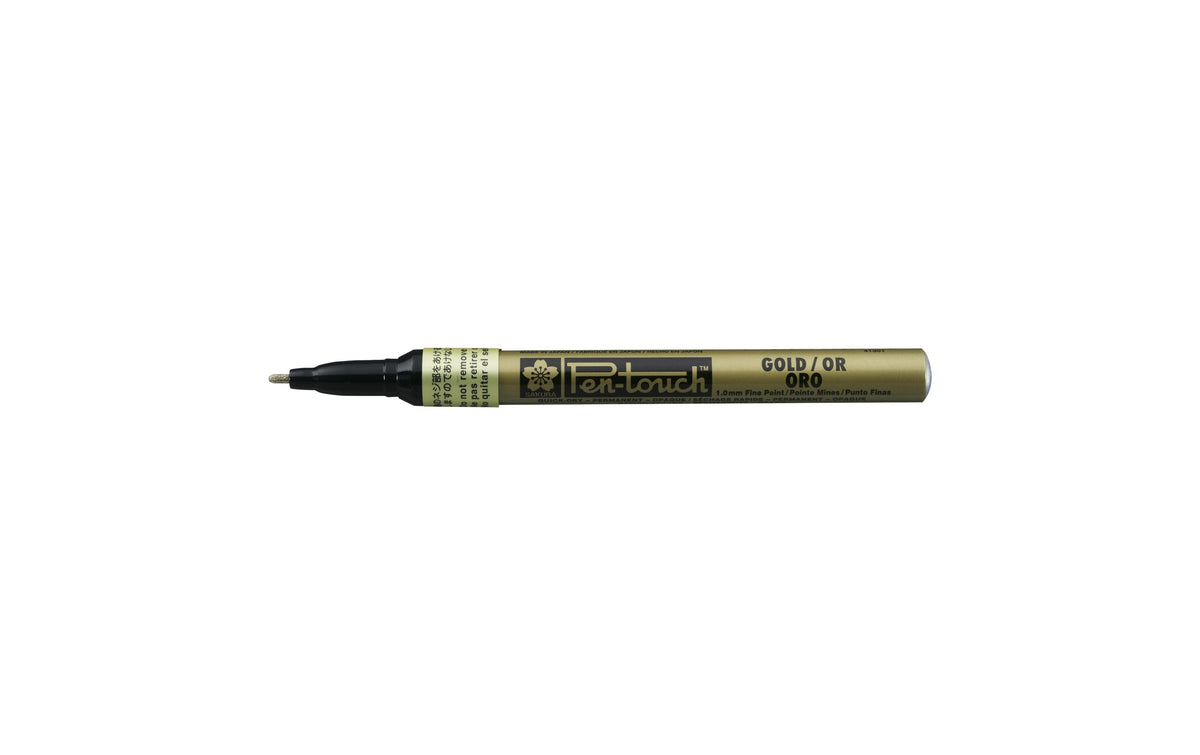 Sakura Lackmarker Pen-Touch Fein 1.0mm Wasserfest, Lichtbeständig, Farbe: Gold