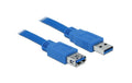 USB3.0 Kabel, 2.0m, A-A, Blau, Verlängerung für USB3.0 Geräte, bis 5Gbps