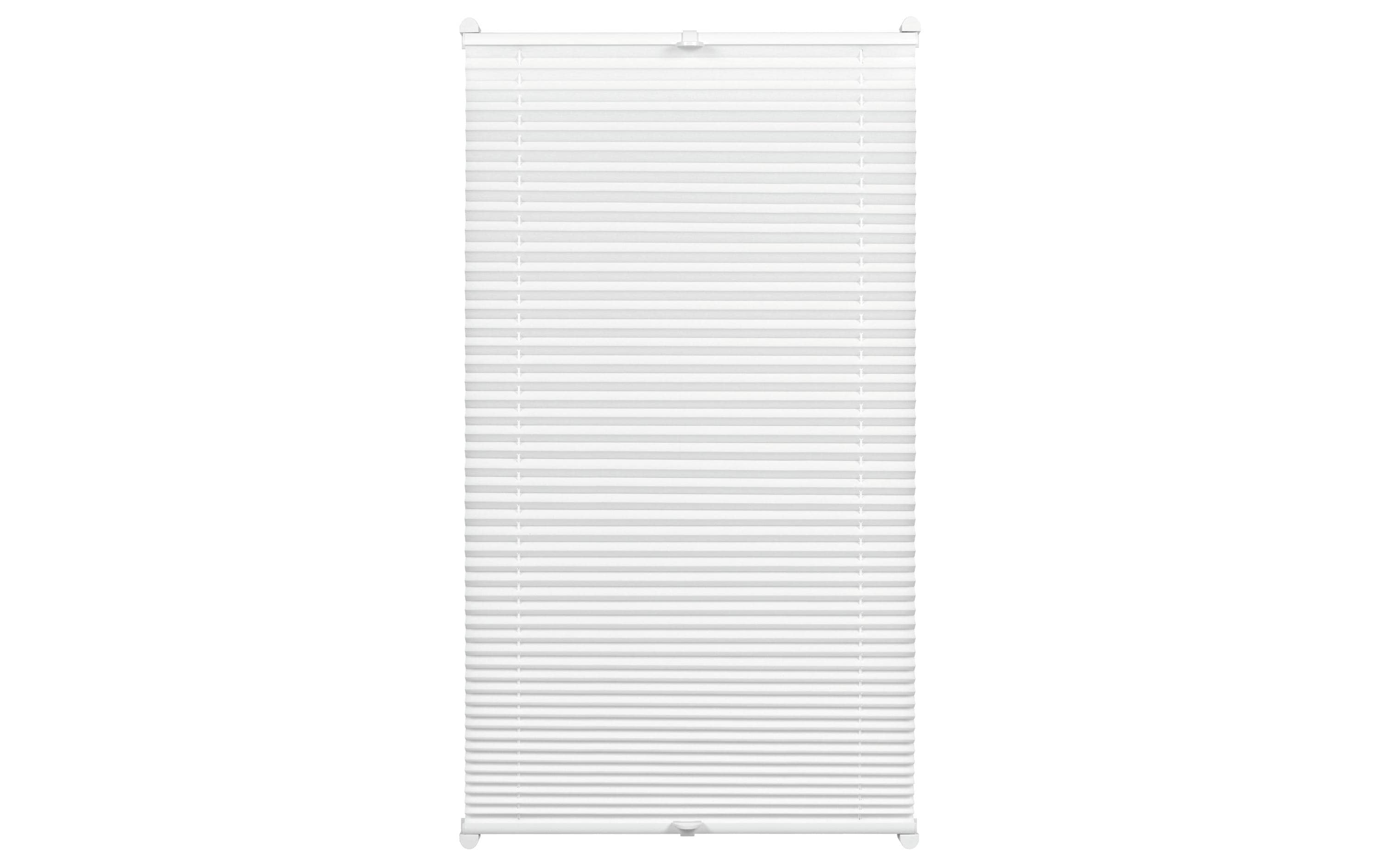 Gardinia Easyfix Plissee, 2 Bedienschienen Weiss, 45x130 cm, 100% Polyester,Blickdicht