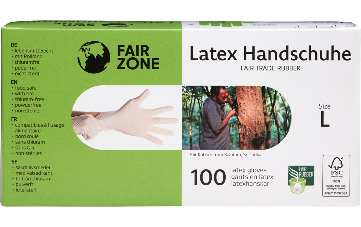 Fair Zone Einweghandschuh Latex L 100 Stück