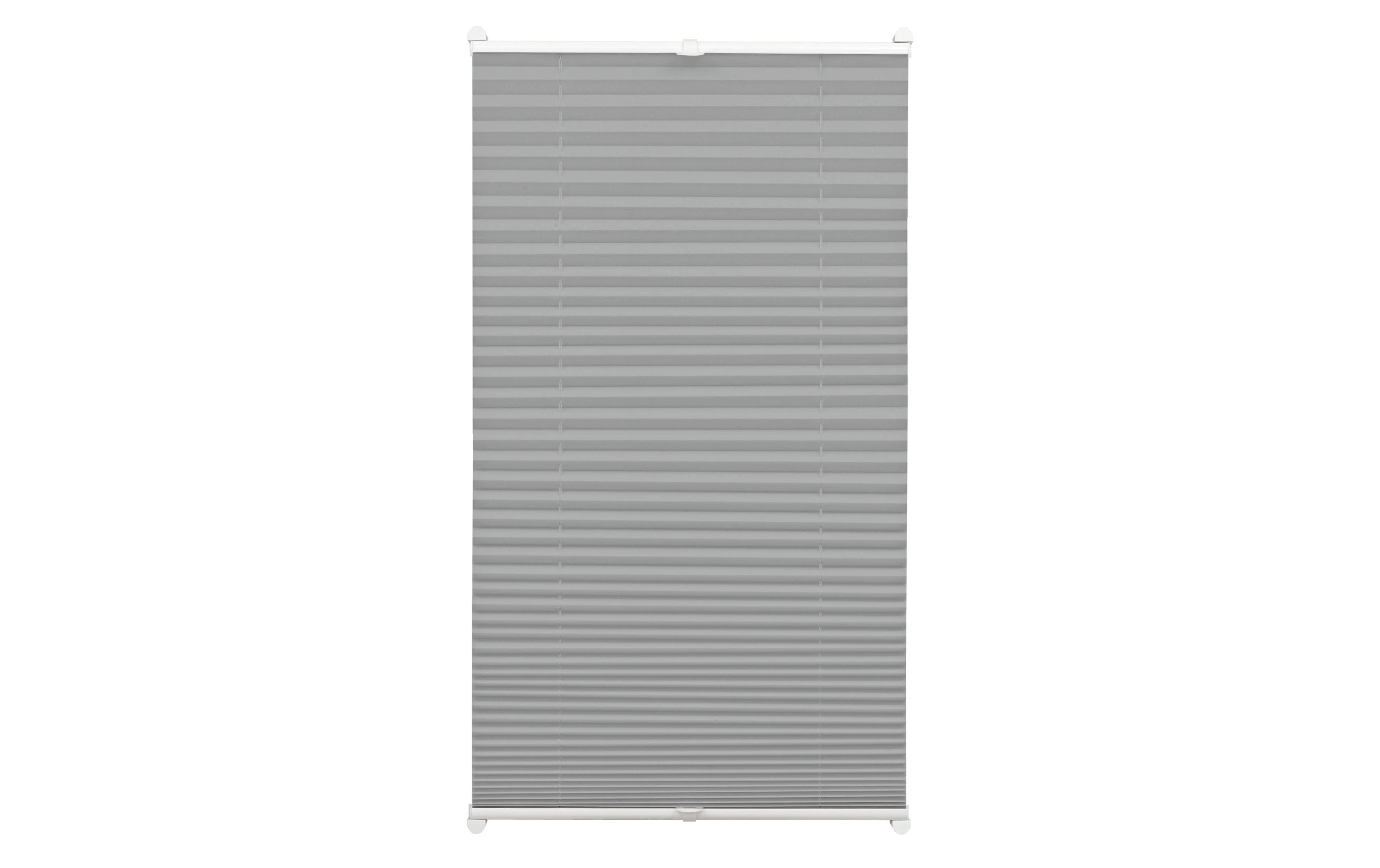 Gardinia Easyfix Plissee, 2 Bedienschienen Grau, 50x130 cm,100% Polyester, Blickdicht