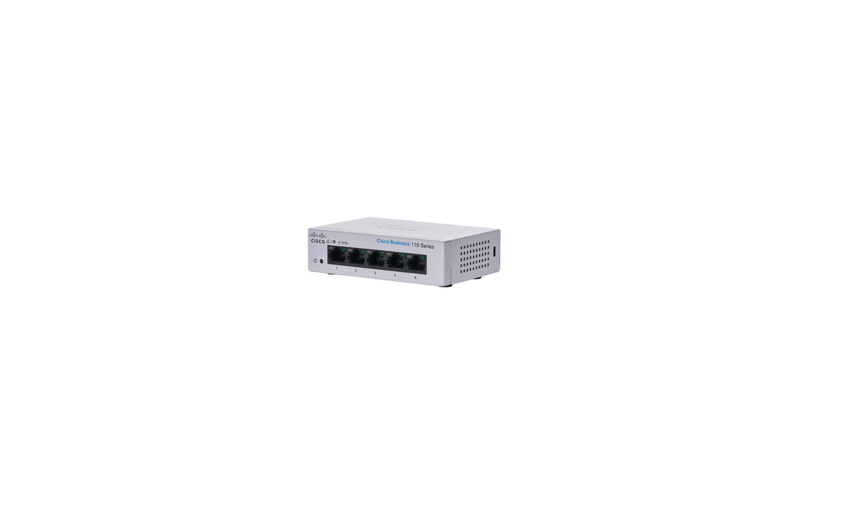 Cisco CBS110-5T: 5 Port Switch 5xGE, Montage: Desktop, Ext PS