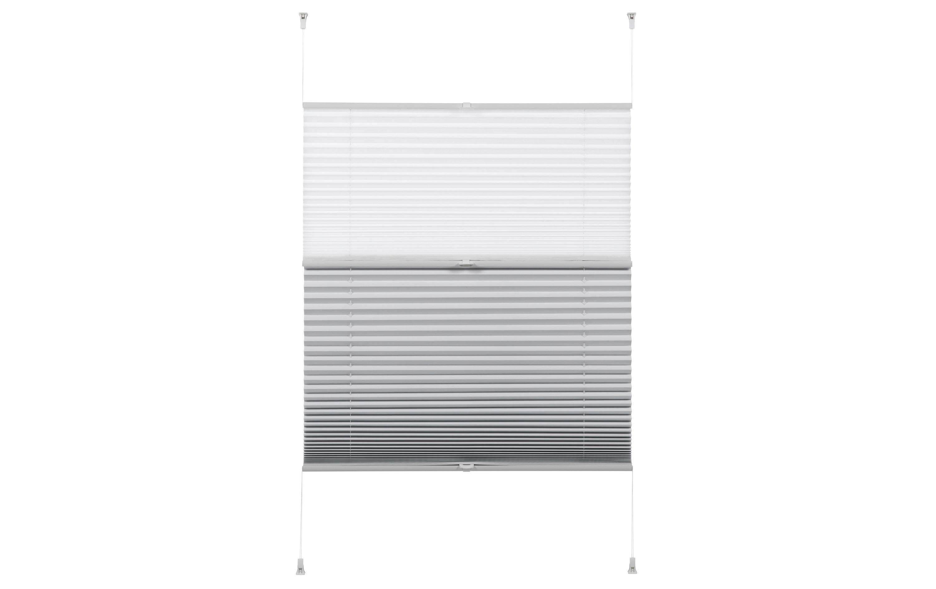 Gardinia Easyfix Plissee Day & Night, Weiss 40x130 cm, 100% Polyester, Hell &Blickdicht