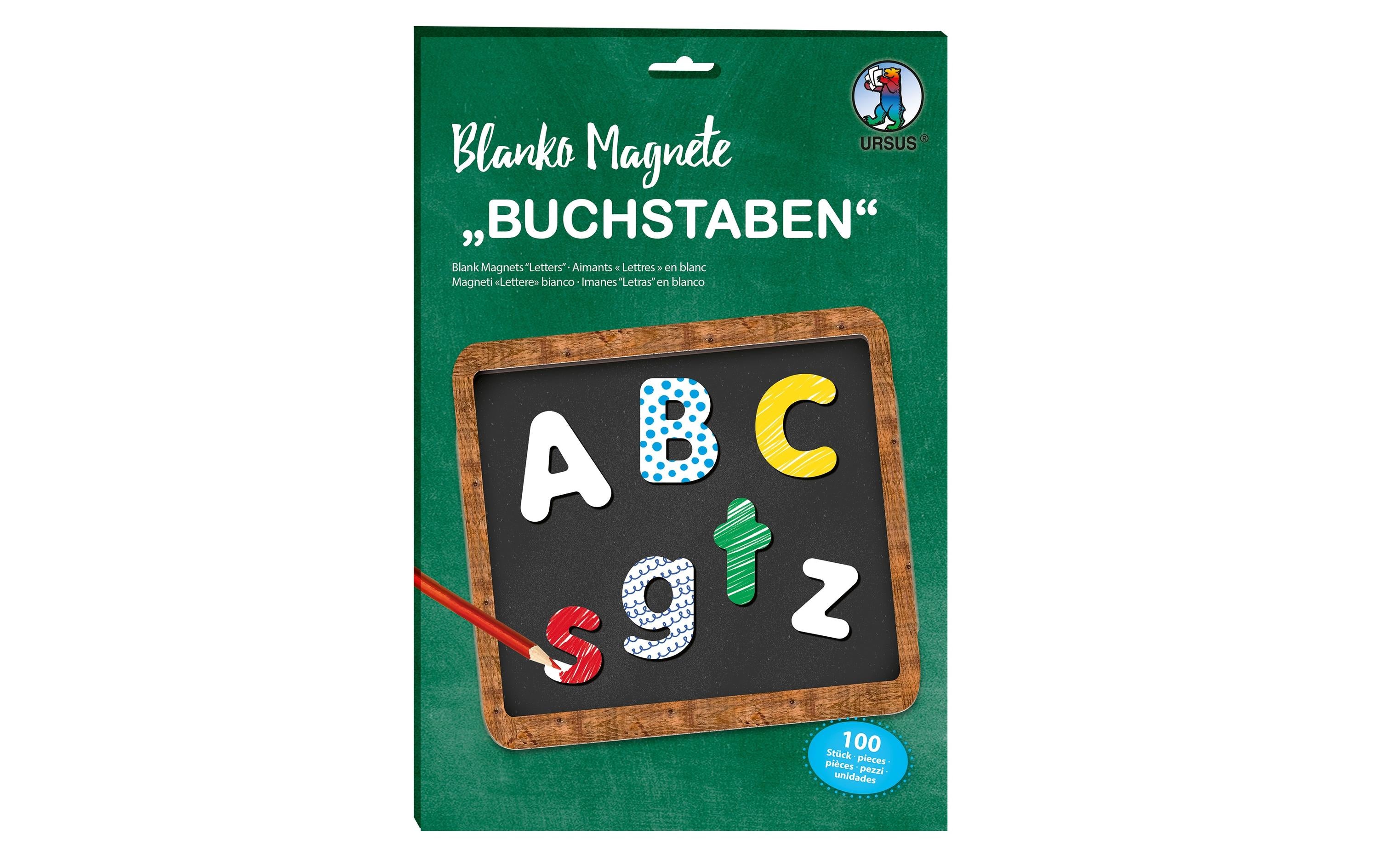 Ursus Haftmagnet Buchstaben 100 Stück, 3.2 - 4.3 cm