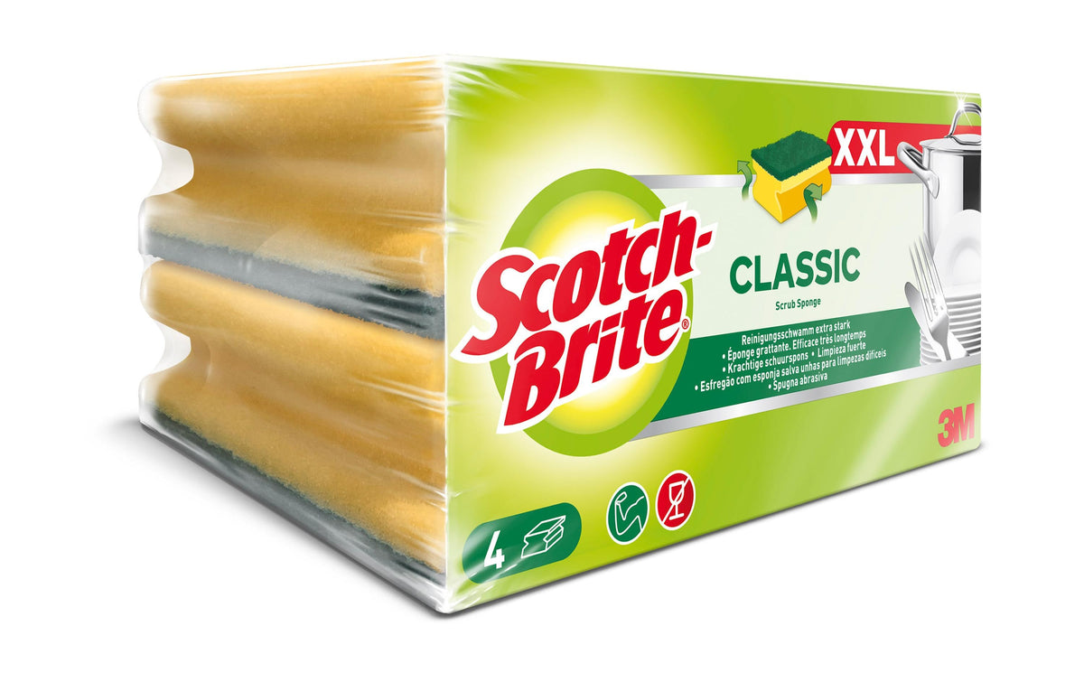 3M Scotch-Brite Reinigungsschwamm XXL Inhalt 4 Stück, extra stark