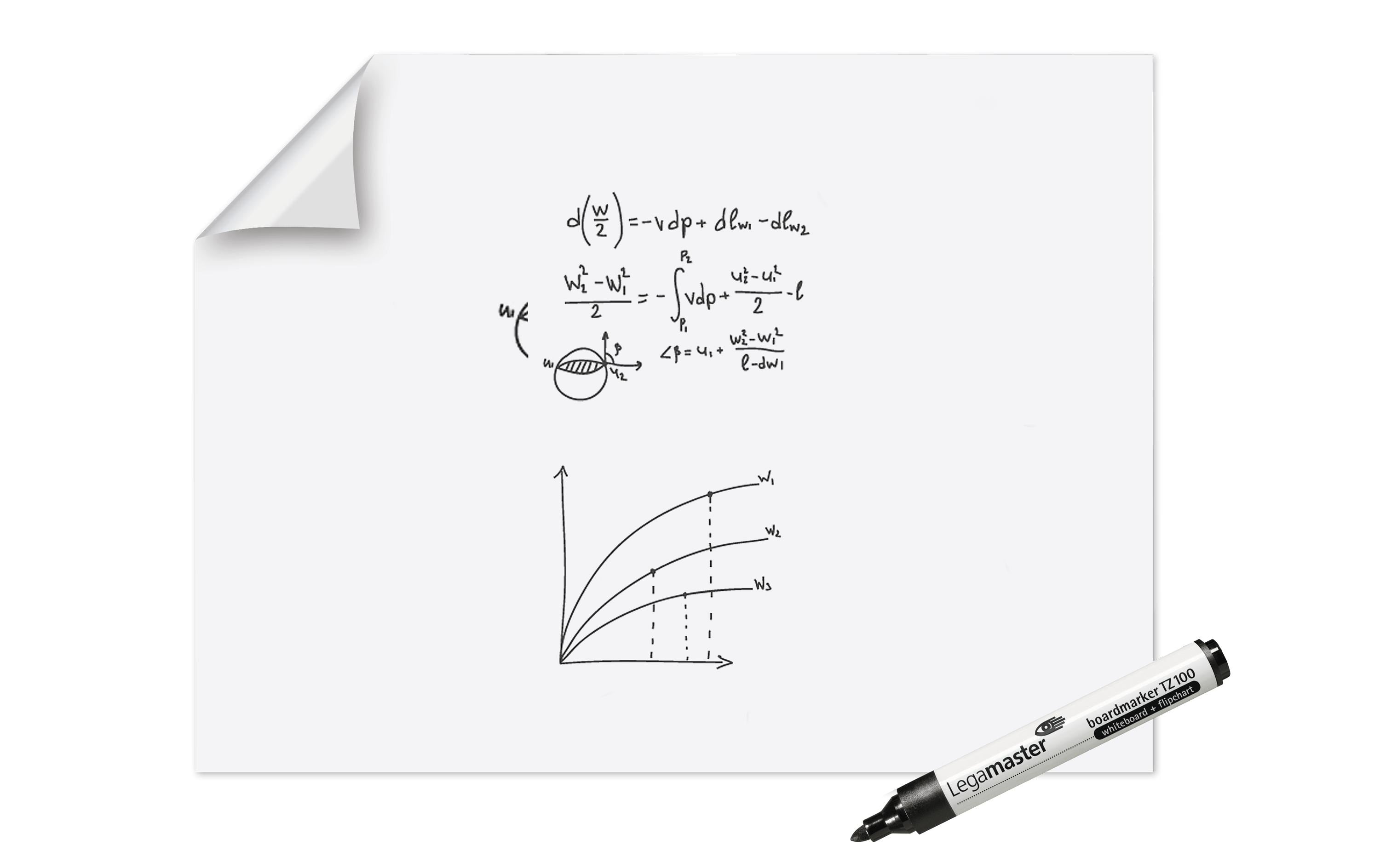 Legamaster MagicChart Whiteboard 90x120cm statische Haftung auf glatten Oberflächen