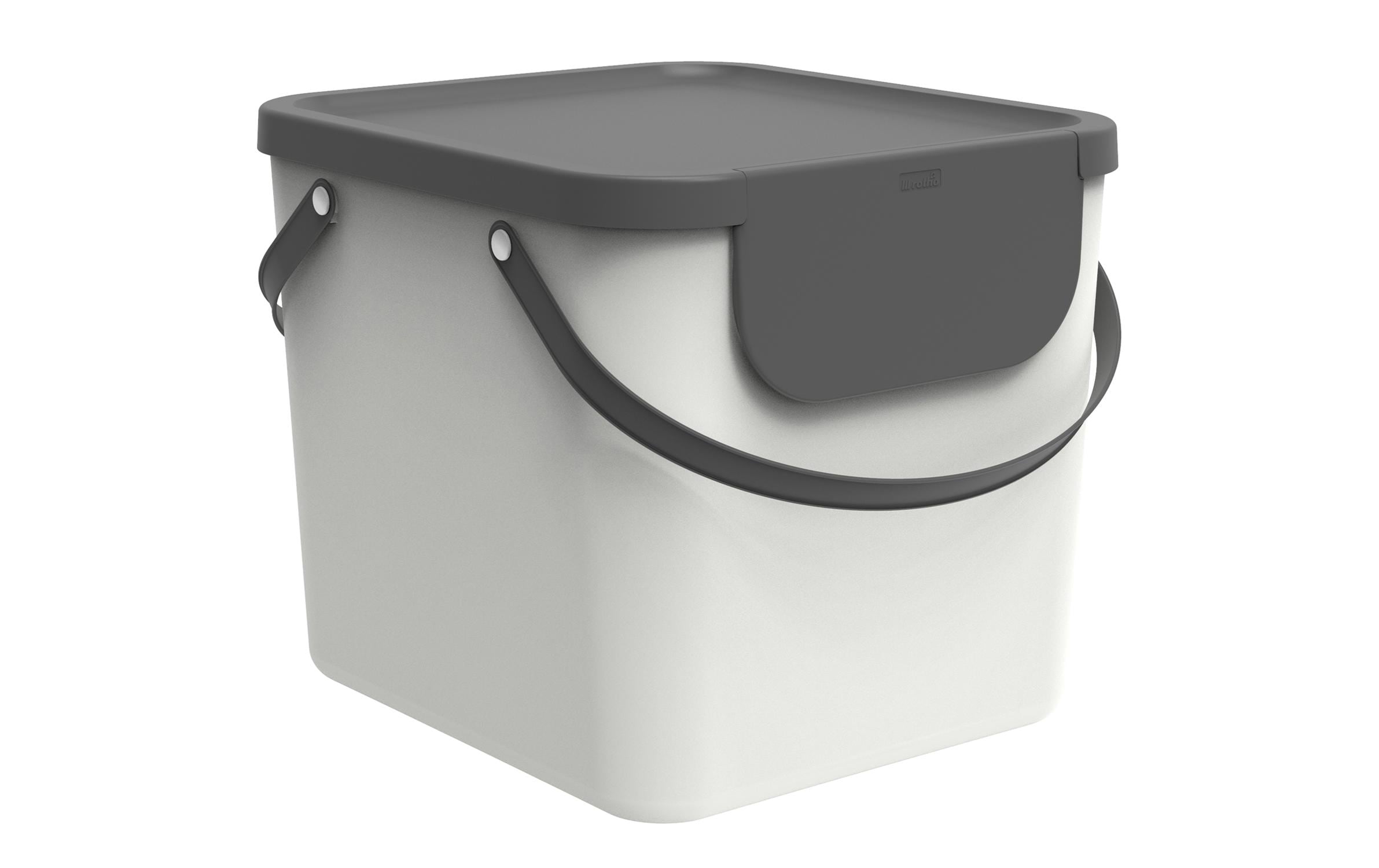 Rotho Recyclingbehälter 40L Albula weiss/anthrazit, 40 x 35.8 x 34 cm
