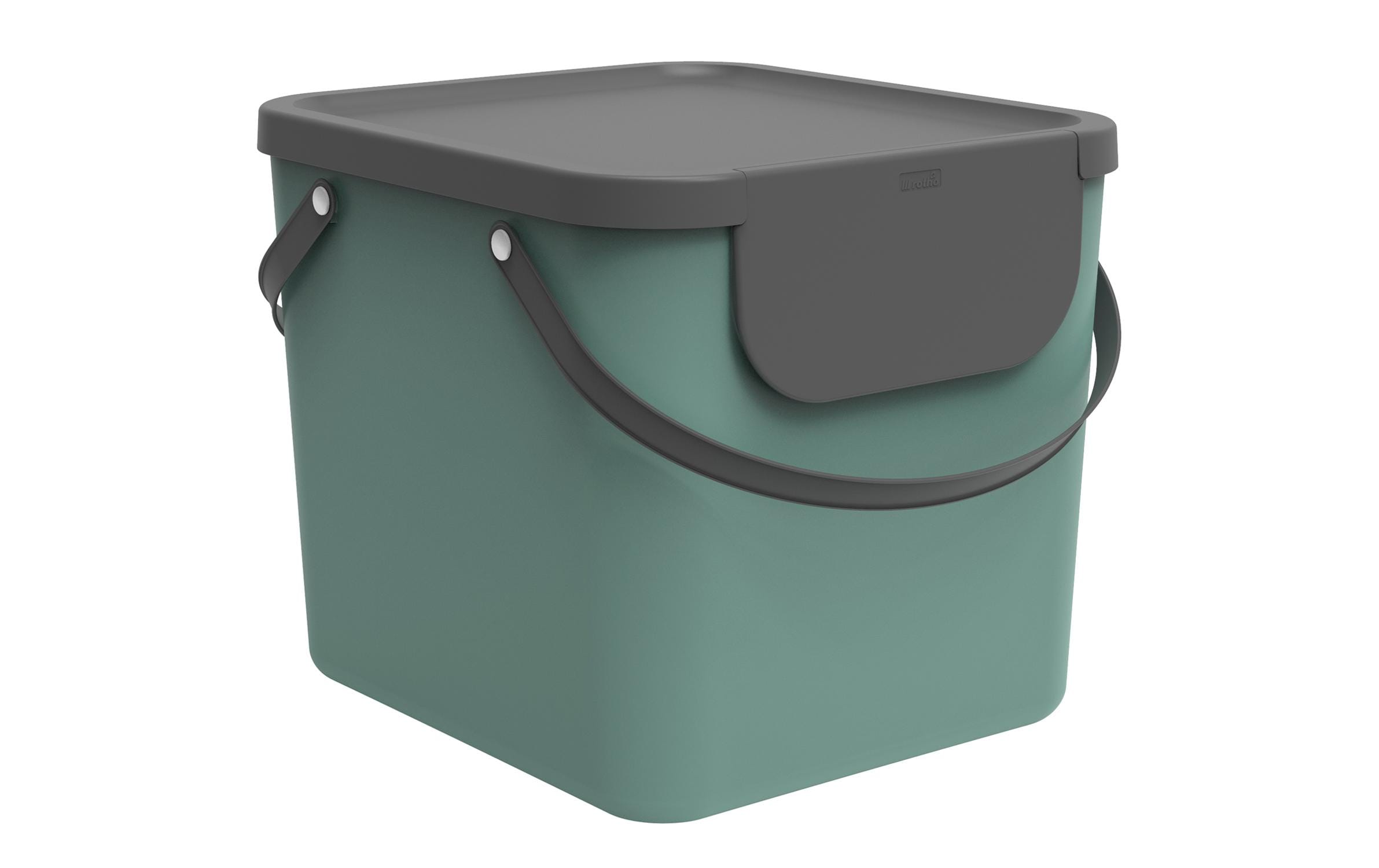 Rotho Recyclingbehälter 40L Albula dunkelgrün/anthrazit, 40 x 35.8 x 34 cm
