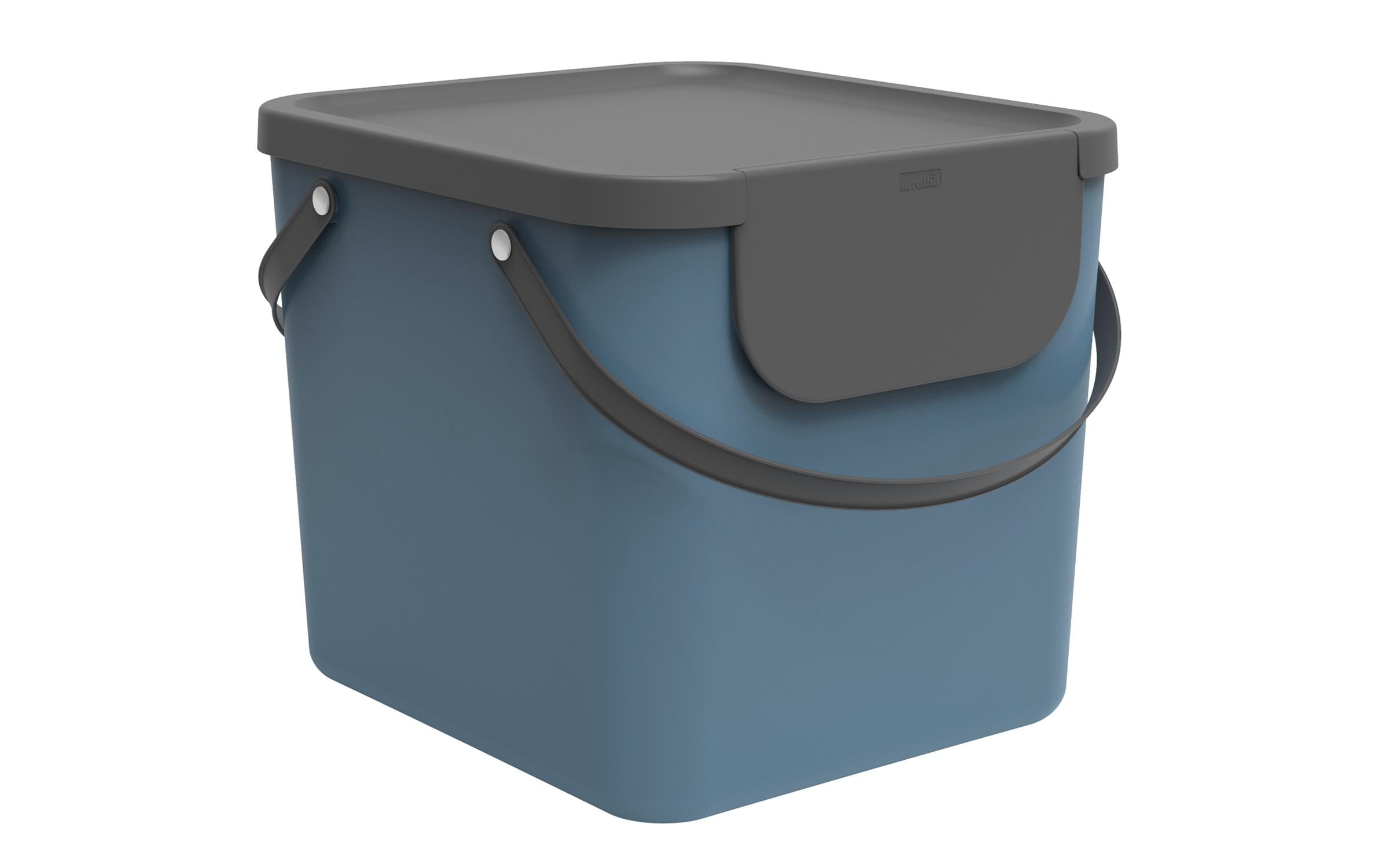 Rotho Recyclingbehälter 40L Albula blau/anthrazit, 40 x 35.8 x 34 cm