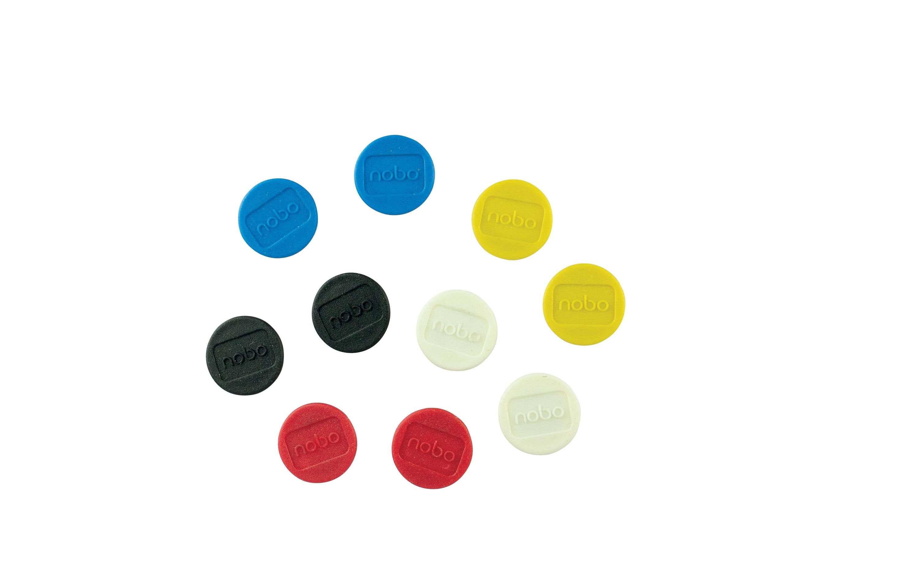 Nobo Magnet rund 13mm, 10 Stk. für ein Blatt, sortiert
