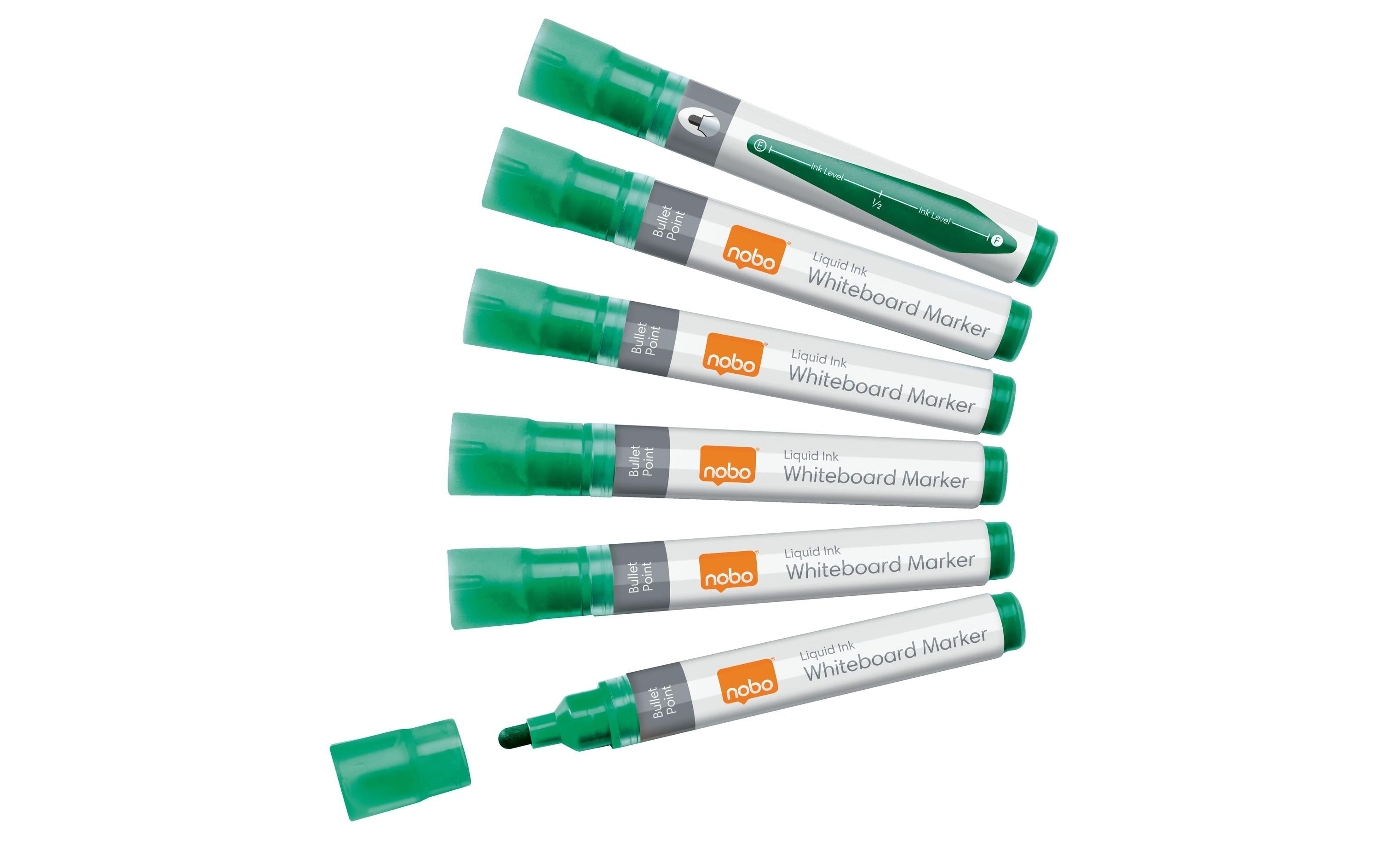 Nobo Liquid Ink Boardmarker 3mm Rundspitze 10 stk., trocken abwischbar, grün