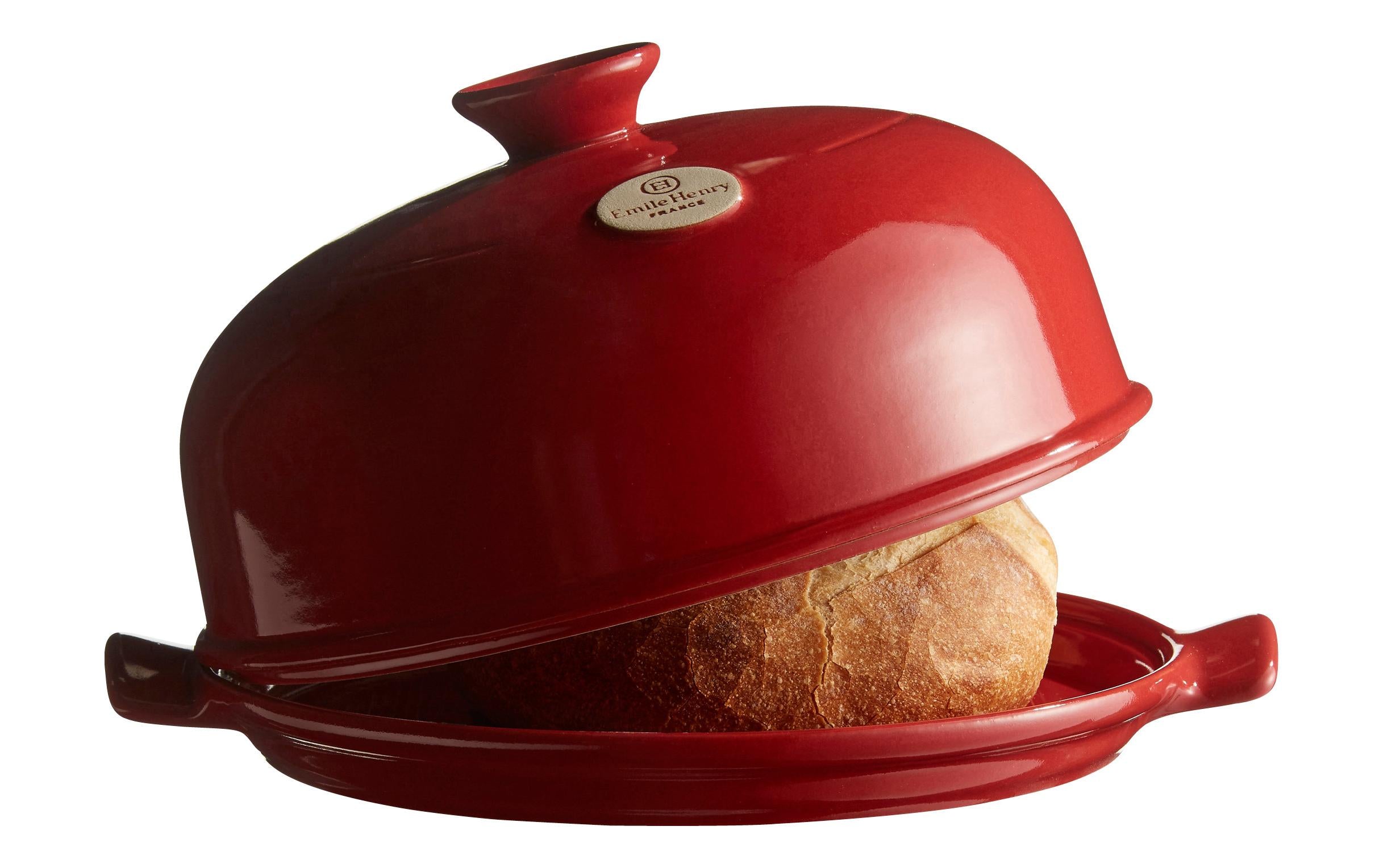 Emile Henry Brotglocke rot Keramik, D: 28.5cm