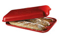 Emile Henry Backform Baquette rot Kermaik, 39 x 24cm