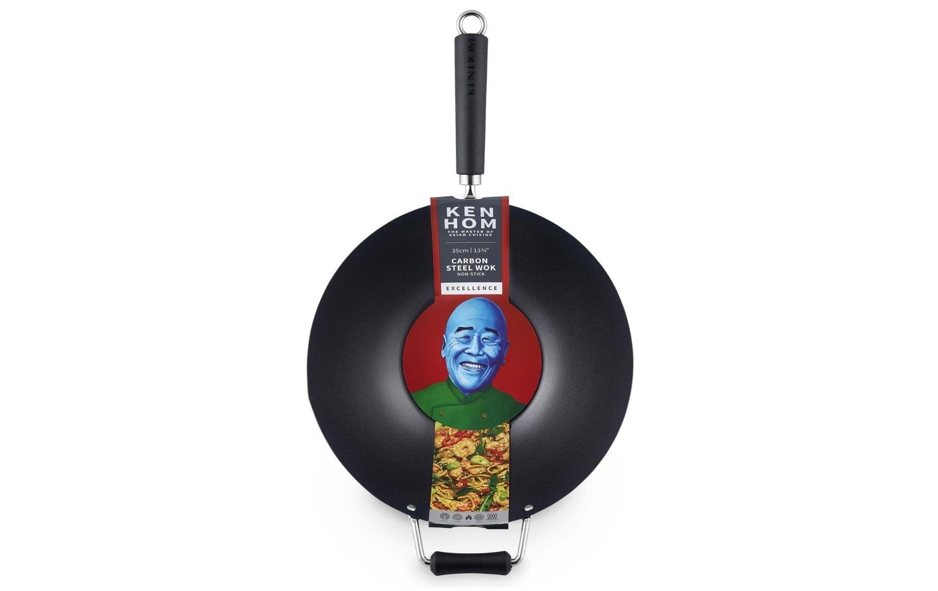 Ken Hom Excellence Wok Karbonstahl 35 cm schwarz