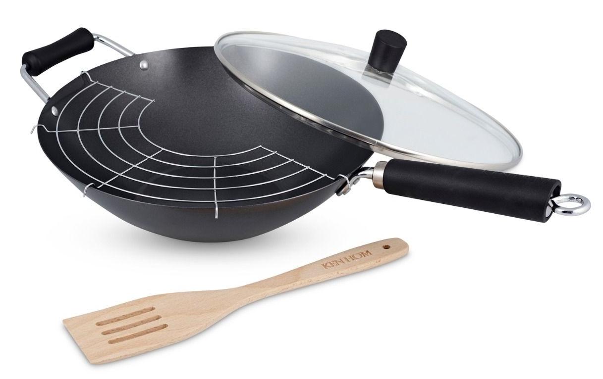 Ken Hom Excellence Wok Set Karbonstahl 4 teilig, schwarz