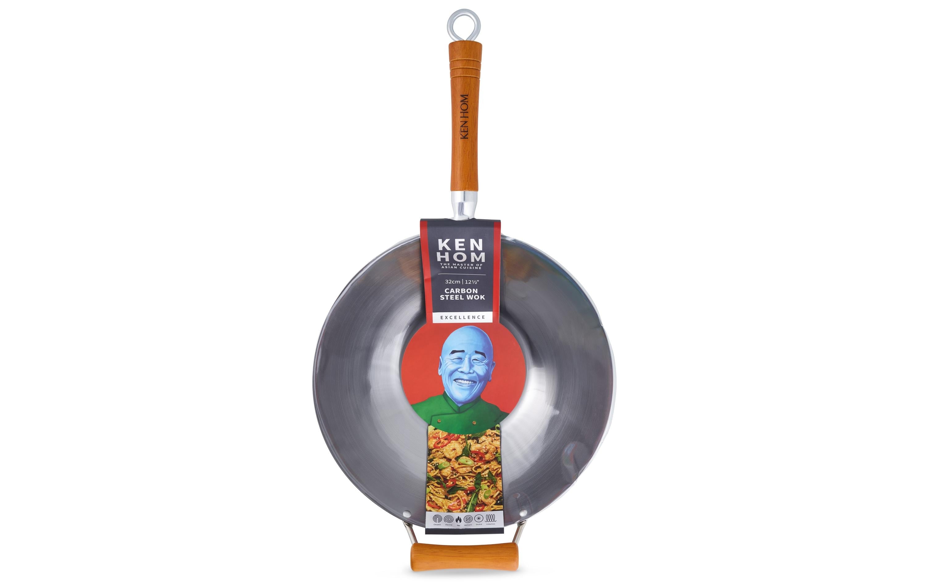 Ken Hom Excellence Wok Karbonstahl 32 cm silber