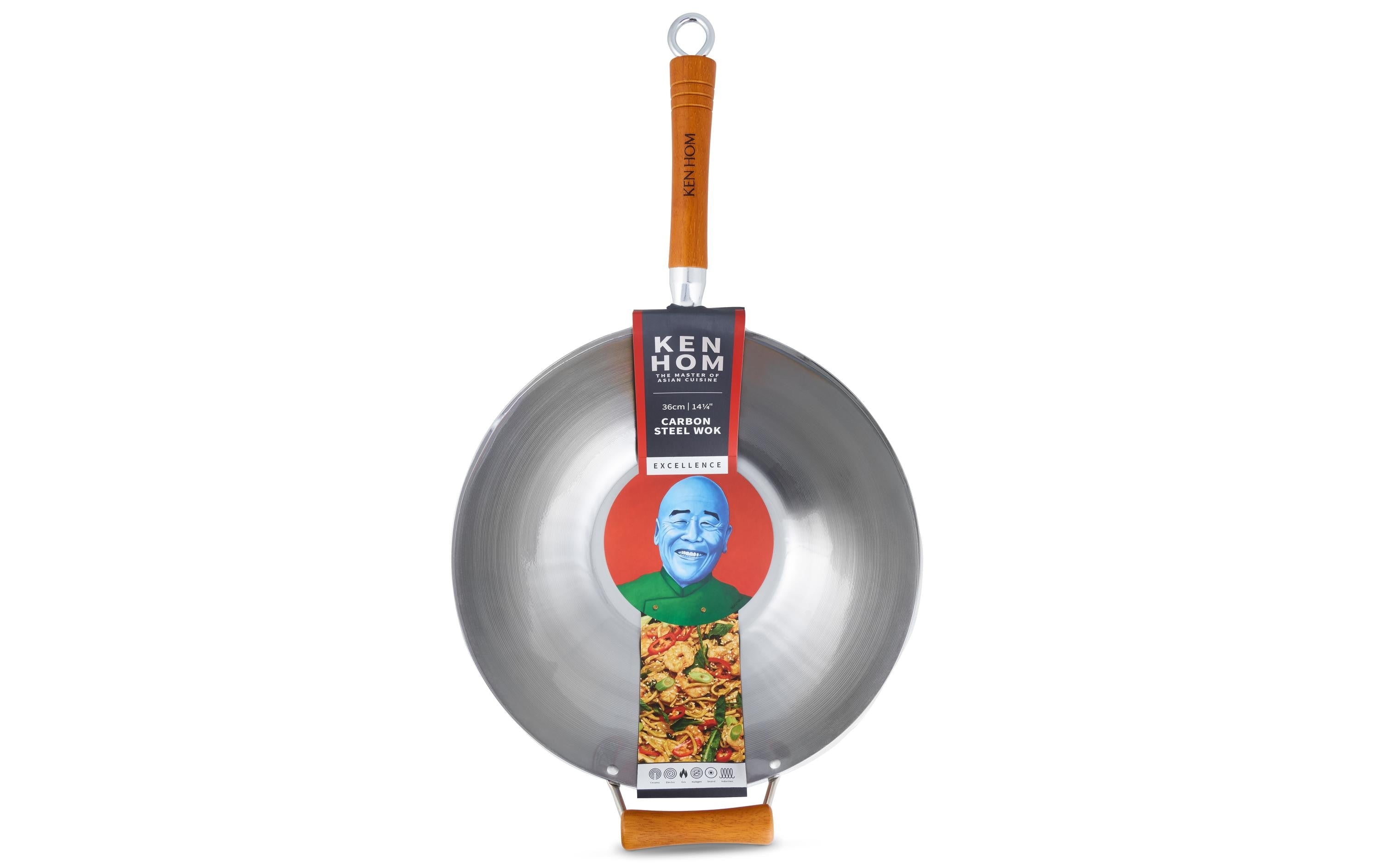 Ken Hom Excellence Wok Karbonstahl 36 cm silber