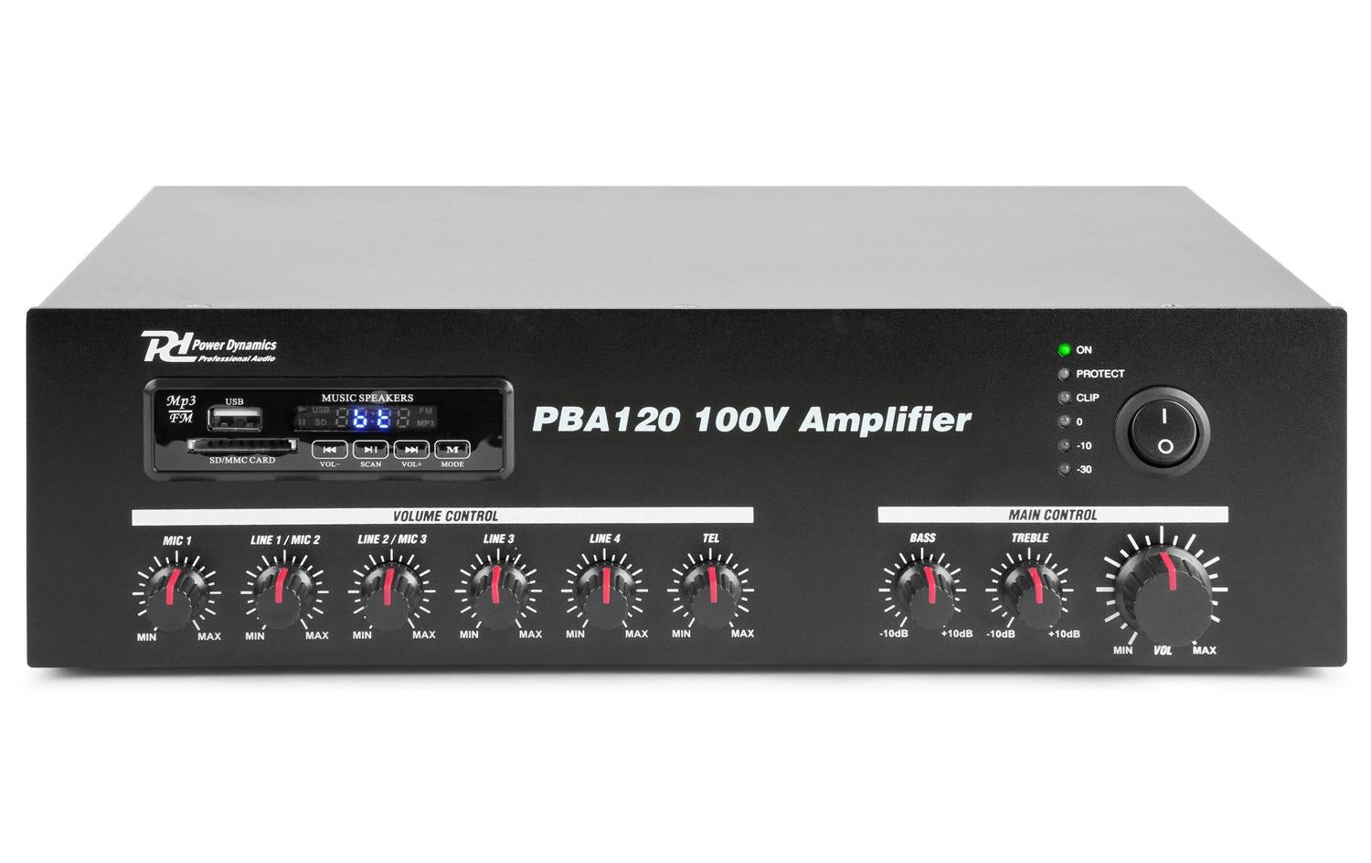 Power Dynamics PBA120 100V Verstärker 120W, USB/MP3