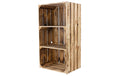 Holz Zollhaus Vintage Regalkiste geflammt 75x40x30cm, Kiefer FSC 100%