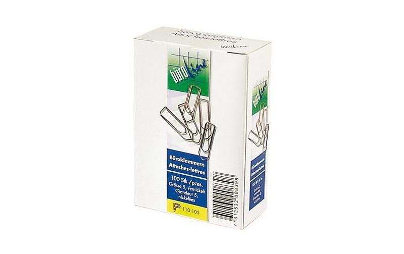 Büroline Büroklammern Gr. 5 vernickelt 43mm,  1 Pack à 100