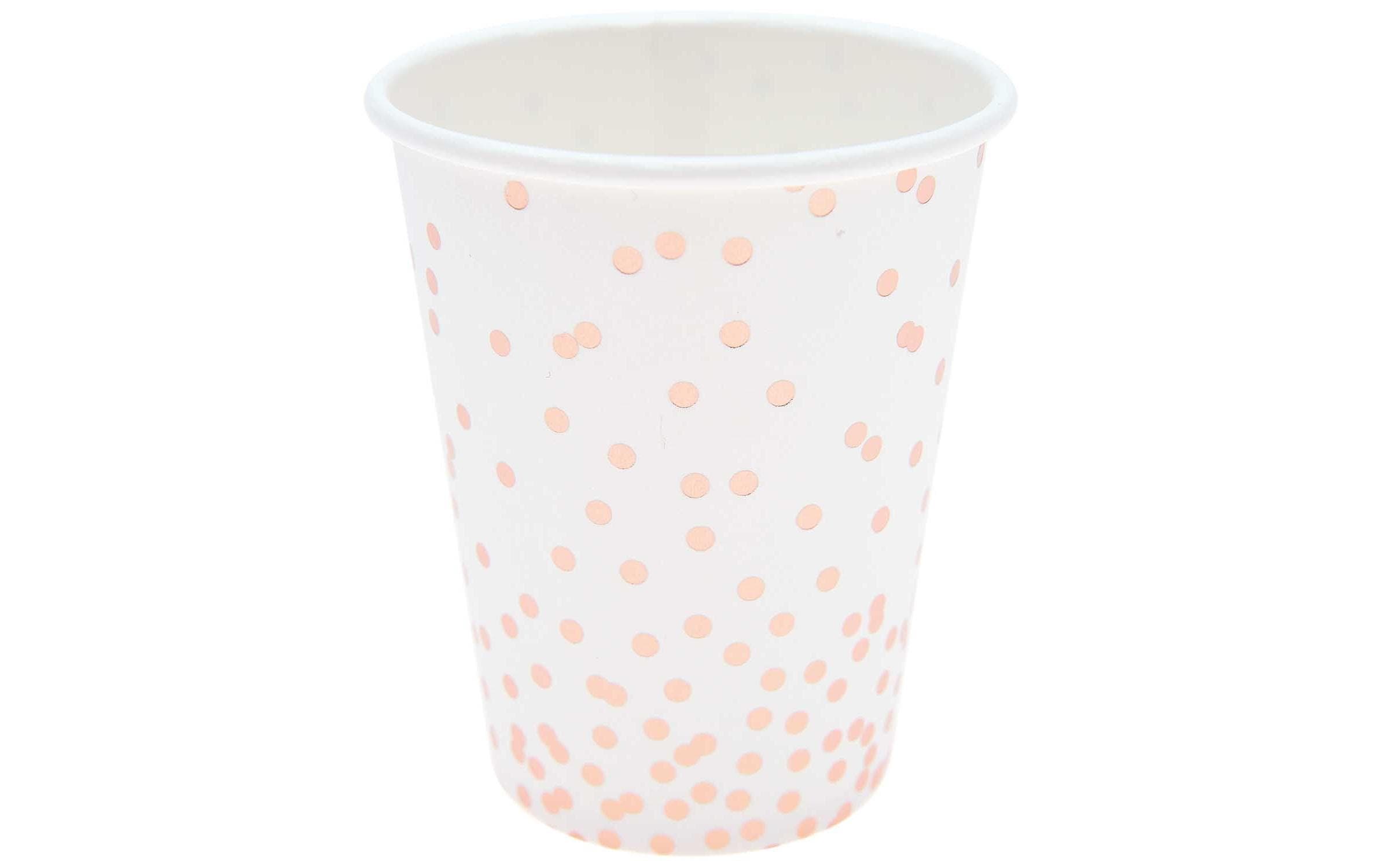 Rico Design Pappbecher 200 ml, 12 Stück rosa gepunktet