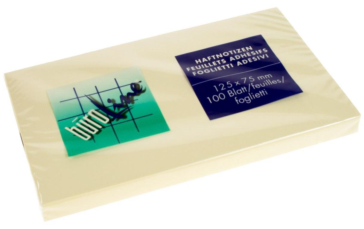 Büroline Haftnotizen 12.5xmc7.5cm gelb, 1 Block à 100 Blatt
