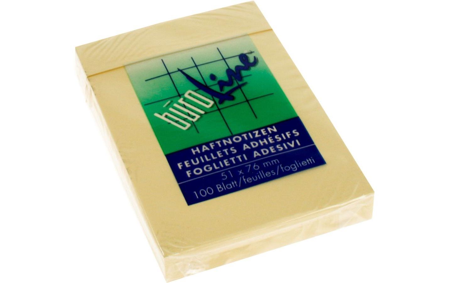 Büroline Haftnotizen 5.1cm x 7.6 cm gelb, 1 Block à 100 Blatt
