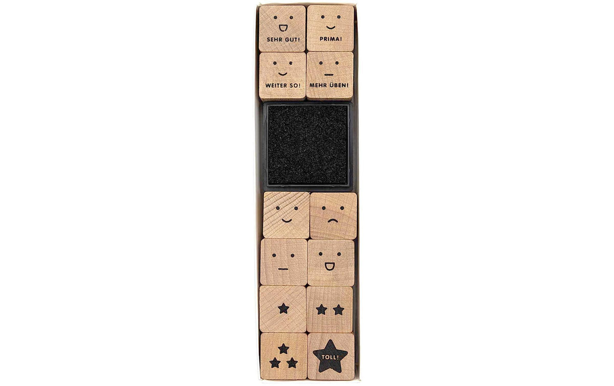 Rico Design Stempelset für Lehrer 12 Stempel und 1 Stempelkissen