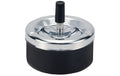 Dameco Schleuder-Aschenbecher schwarz D: 11cm, Material: Metall verchromt