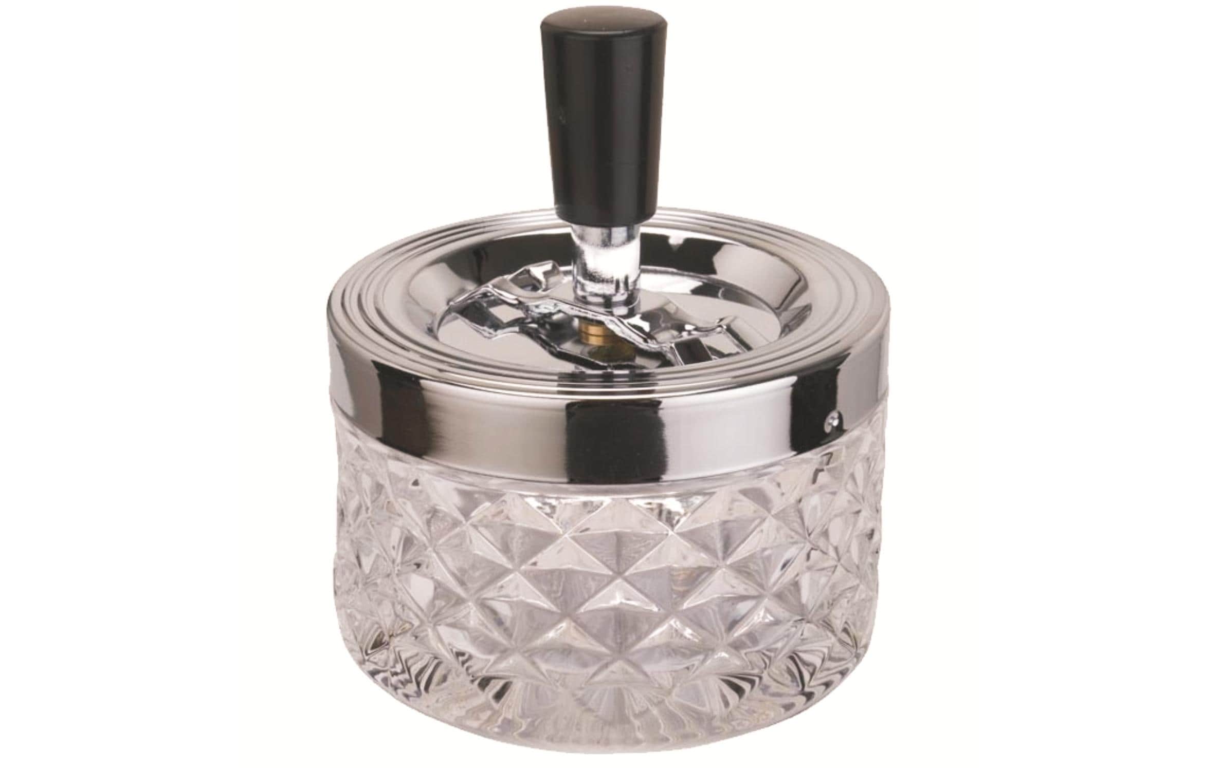 Dameco Schleuder-Aschenbecher transparent D: 9.5cm, Material: Glas