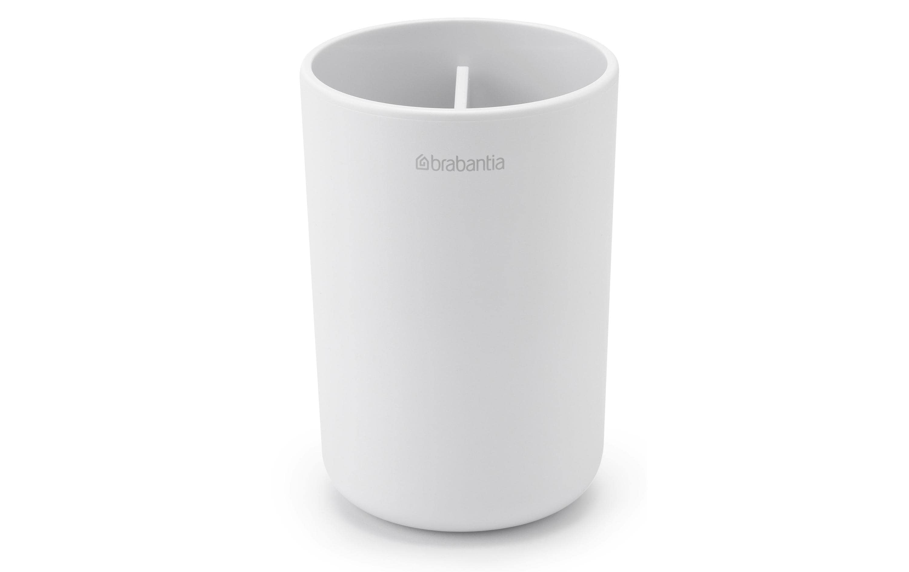 Brabantia Zahnputzbecher ReNew White H: 11cm,  B: 7.6cm, L: 7.6cm