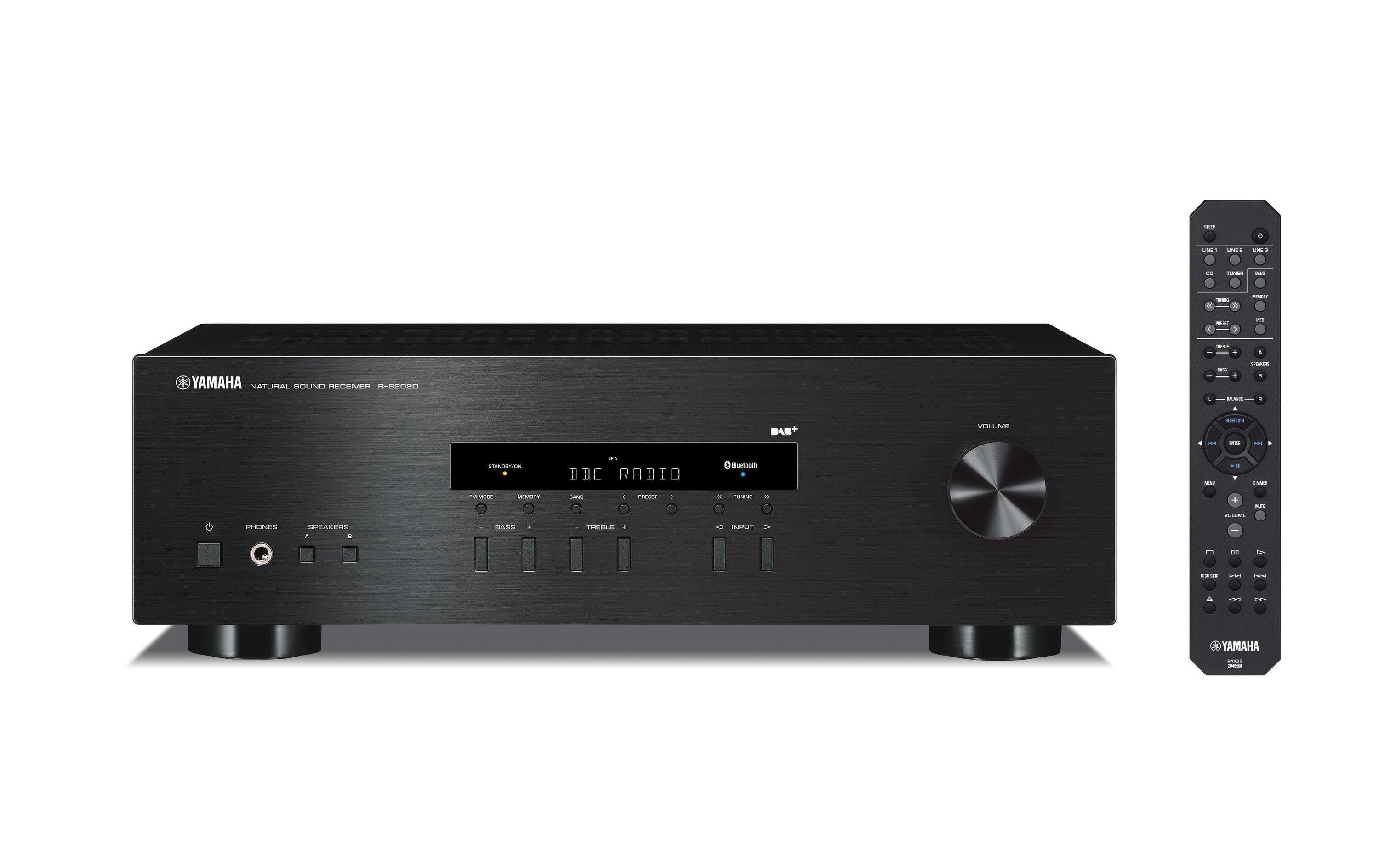 Yamaha R-S202DAB, Stereo Receiver 2x 100Watt RMS, DAB+, Bluetooth, Schwarz