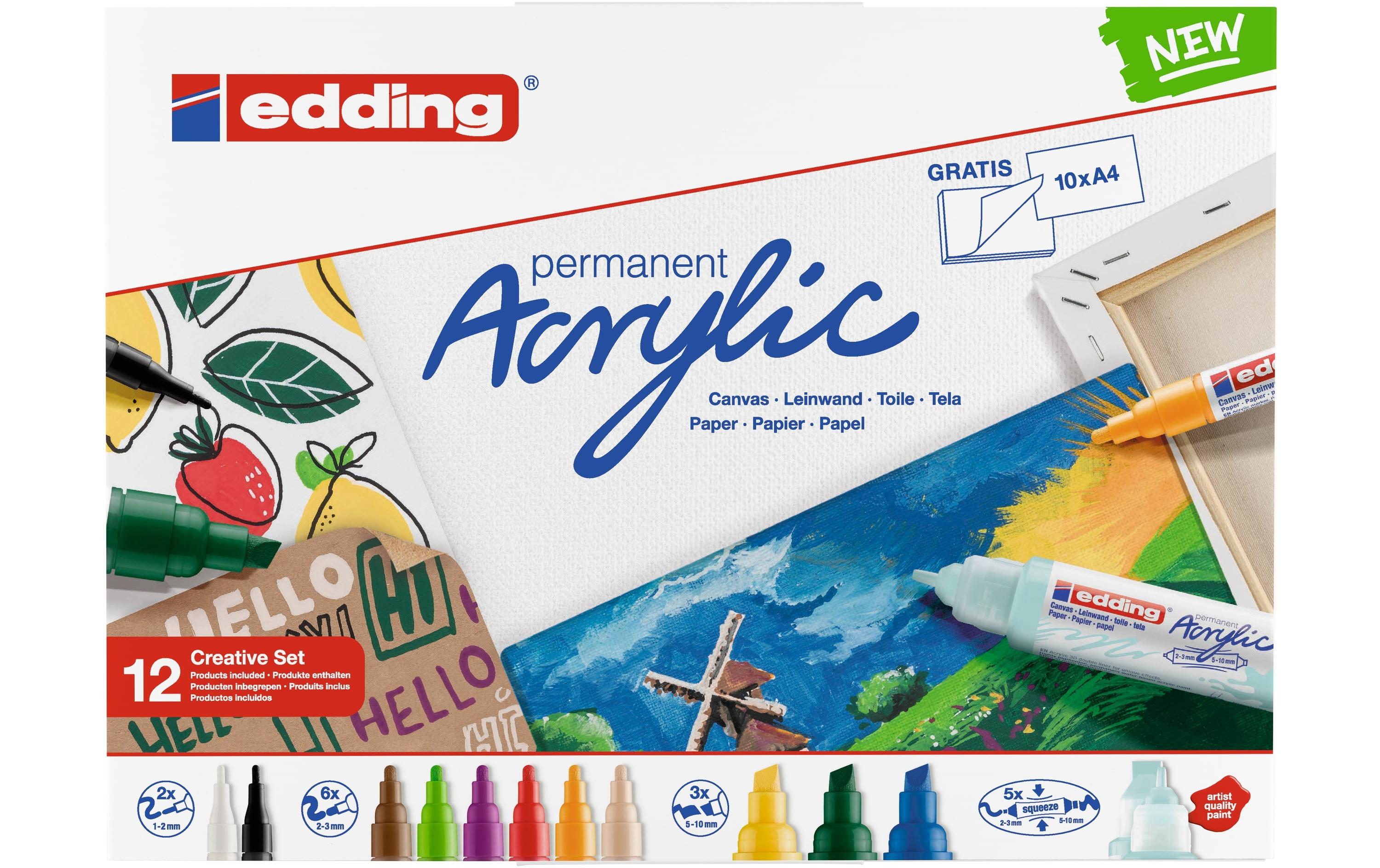 Edding Acrylmarker Starter-Set gross 1 Stk., Strichbreite ca. 1.5-3 mm