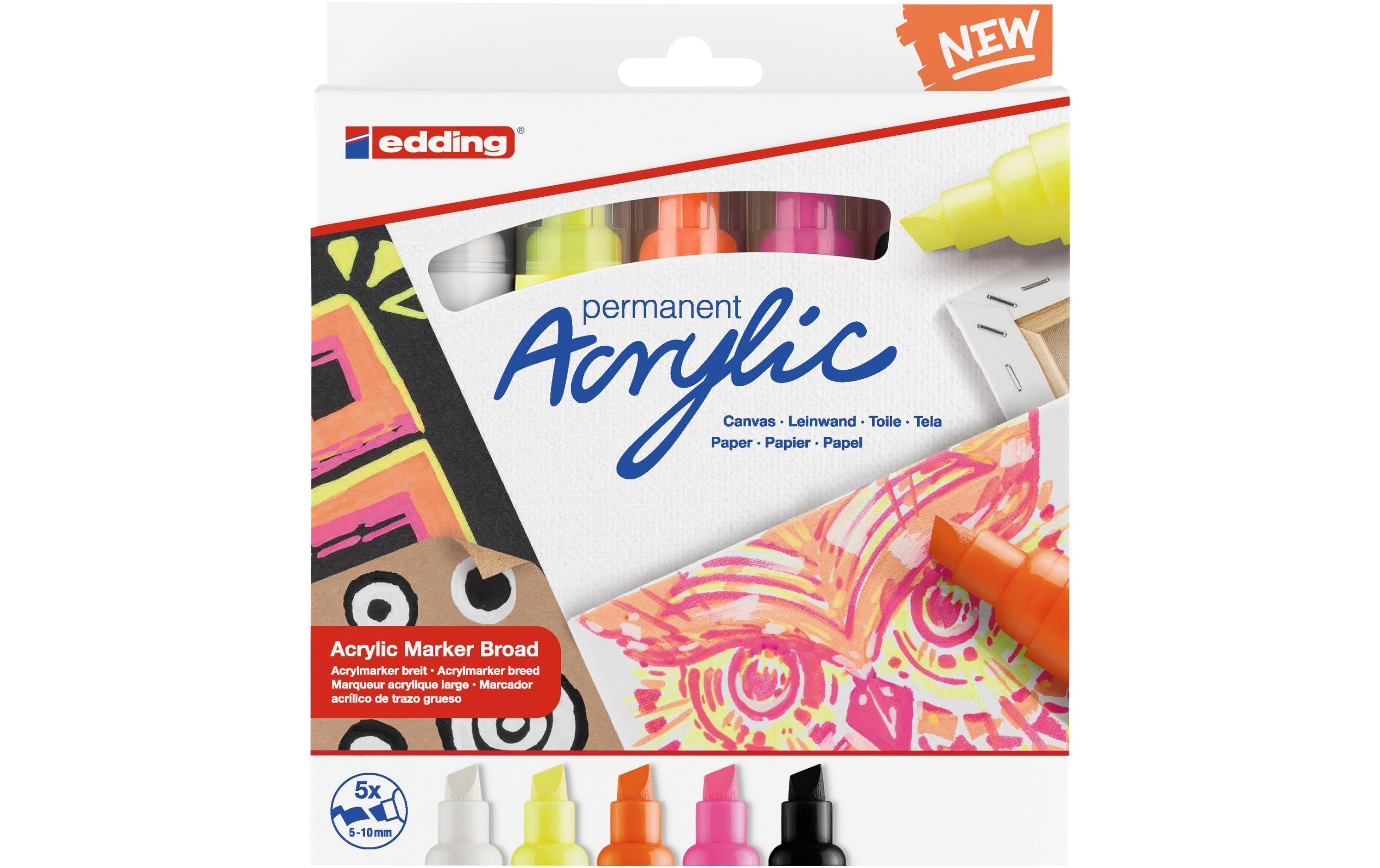 Edding Acrylmarker 5000 breit E-5 neon 1 Stk., Strichbreite ca. 1.5-3 mm