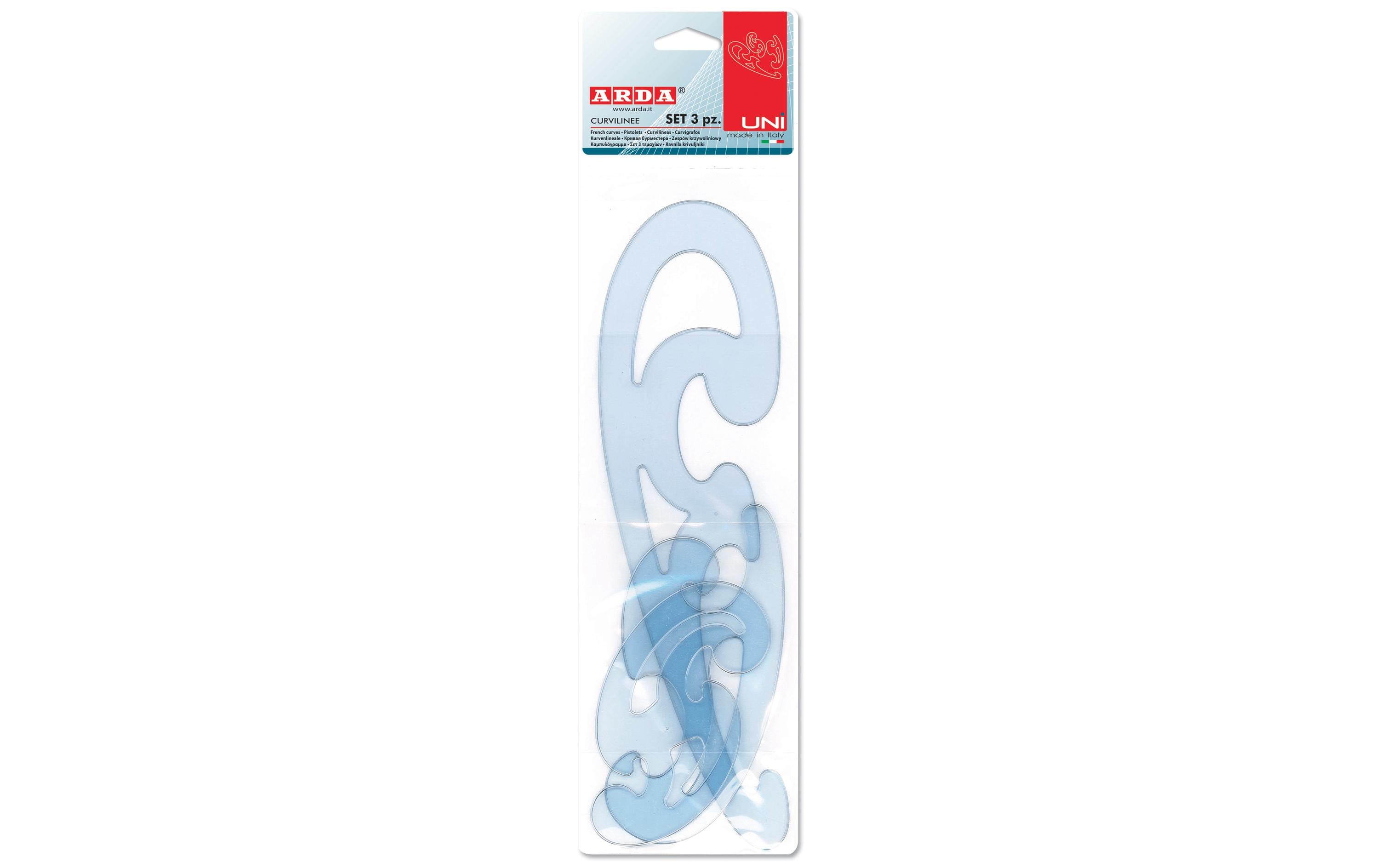 ARDA Kurven Schablonen UNI 3Stk Lineal 15cm