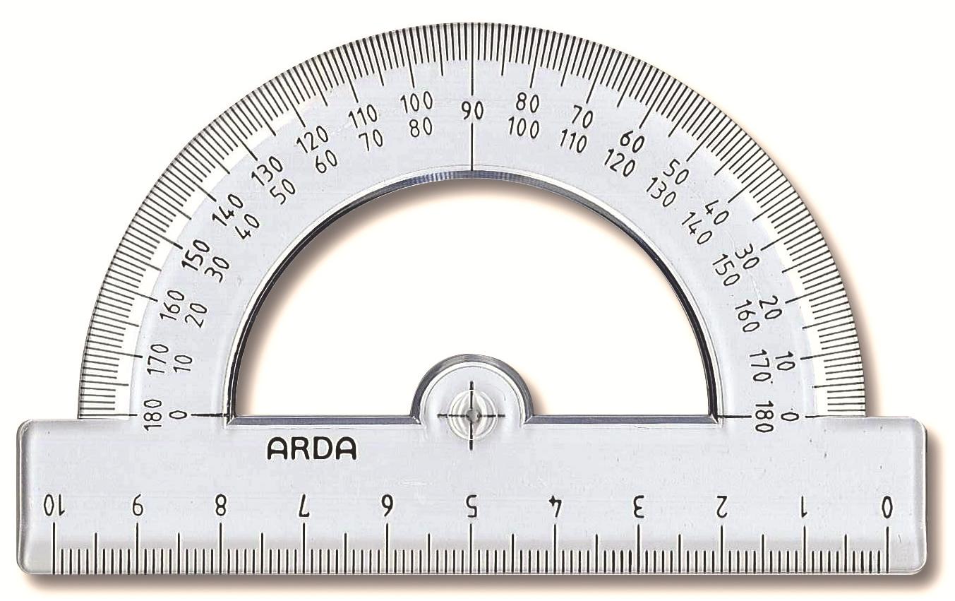 Arda Winkelmesser transparent 10cm UNI 180°, glasklar