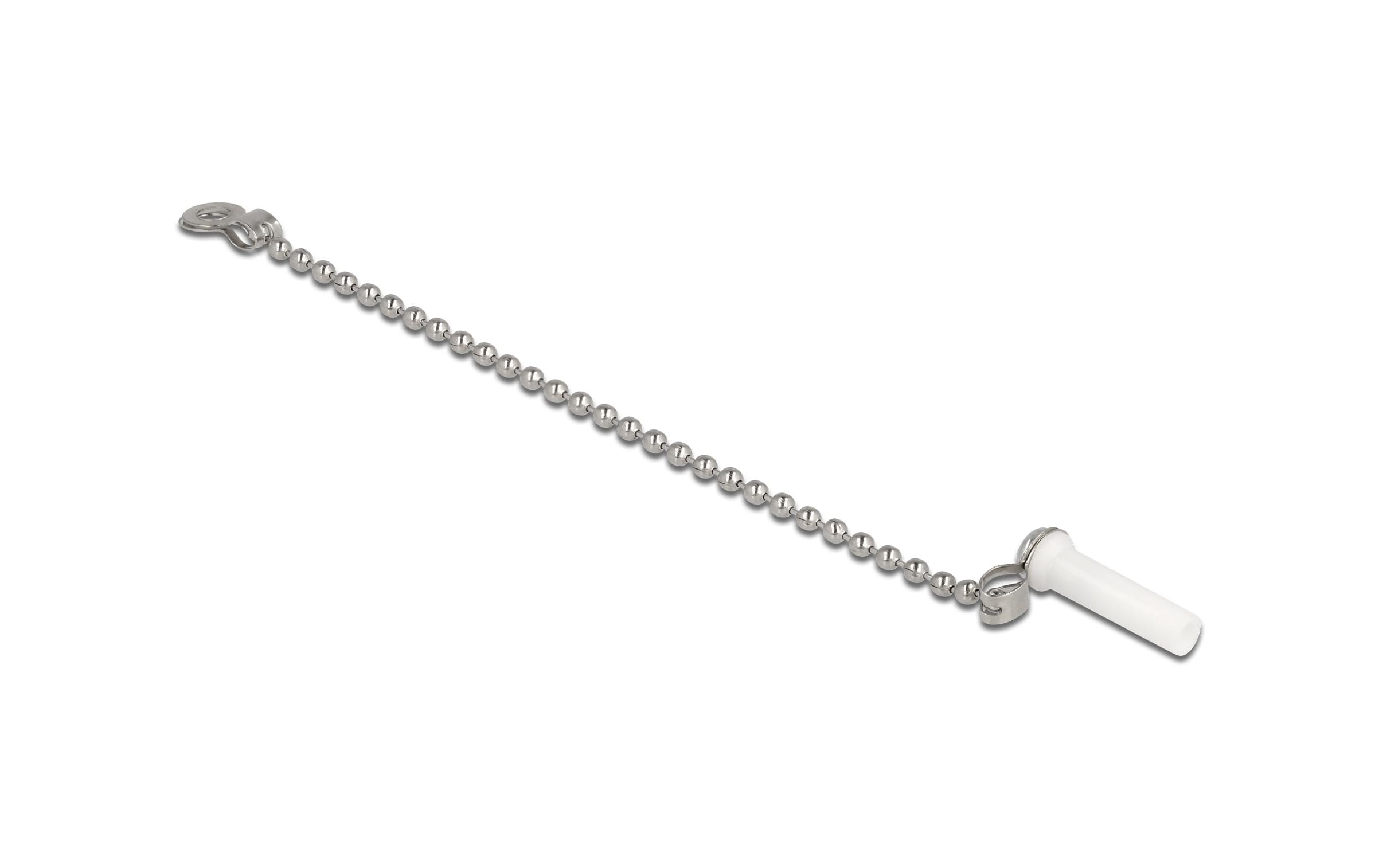 Delock Staubschutzkappen LC Stecker 1 Stk, weiss, mit Kette