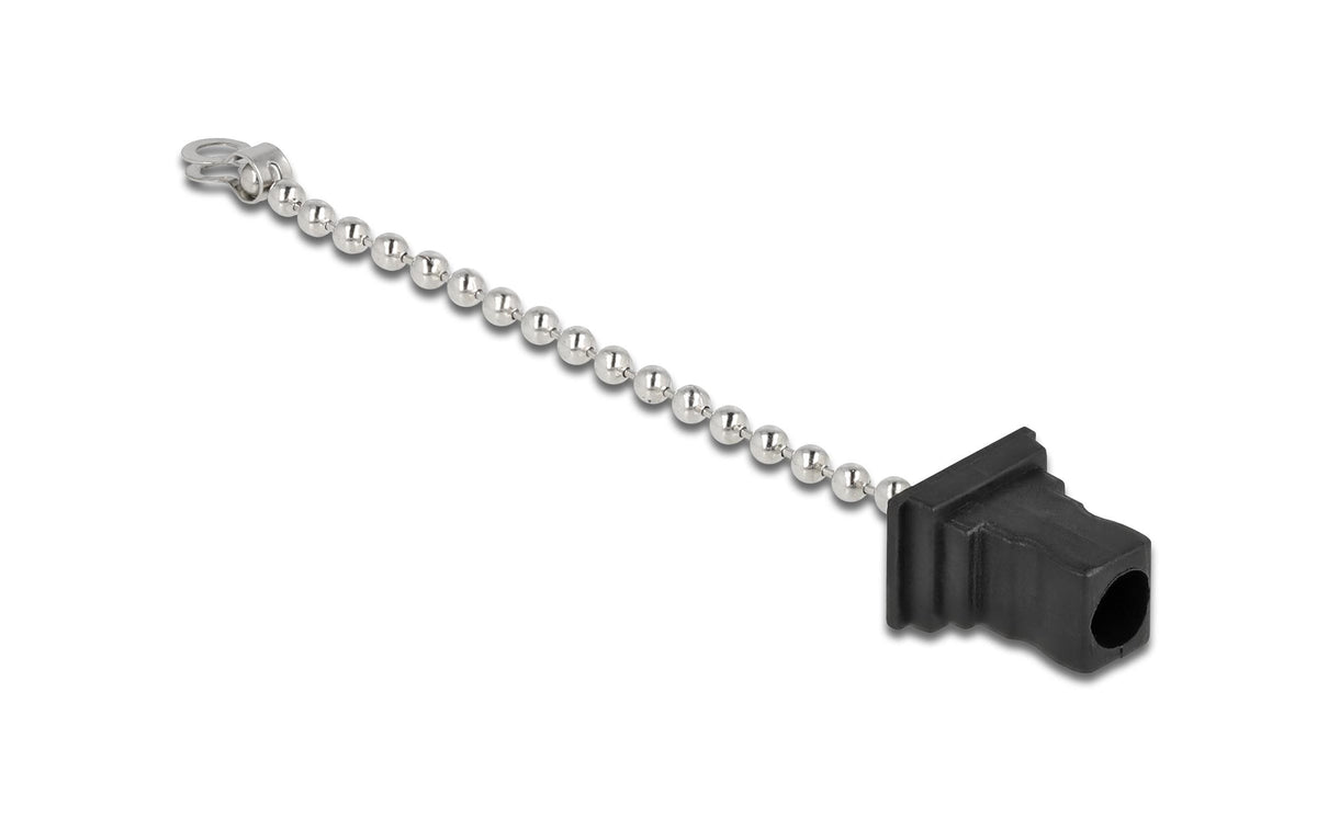 Delock Staubschutzkappen SC Stecker 1 Stk, schwarz, mit Kette