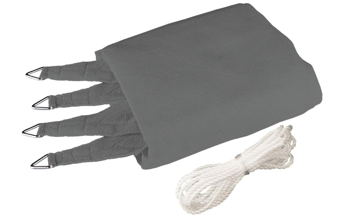 Sonnensegel grau 5.0m,  Quadratisch Spanngurten. 90% UV Schutz